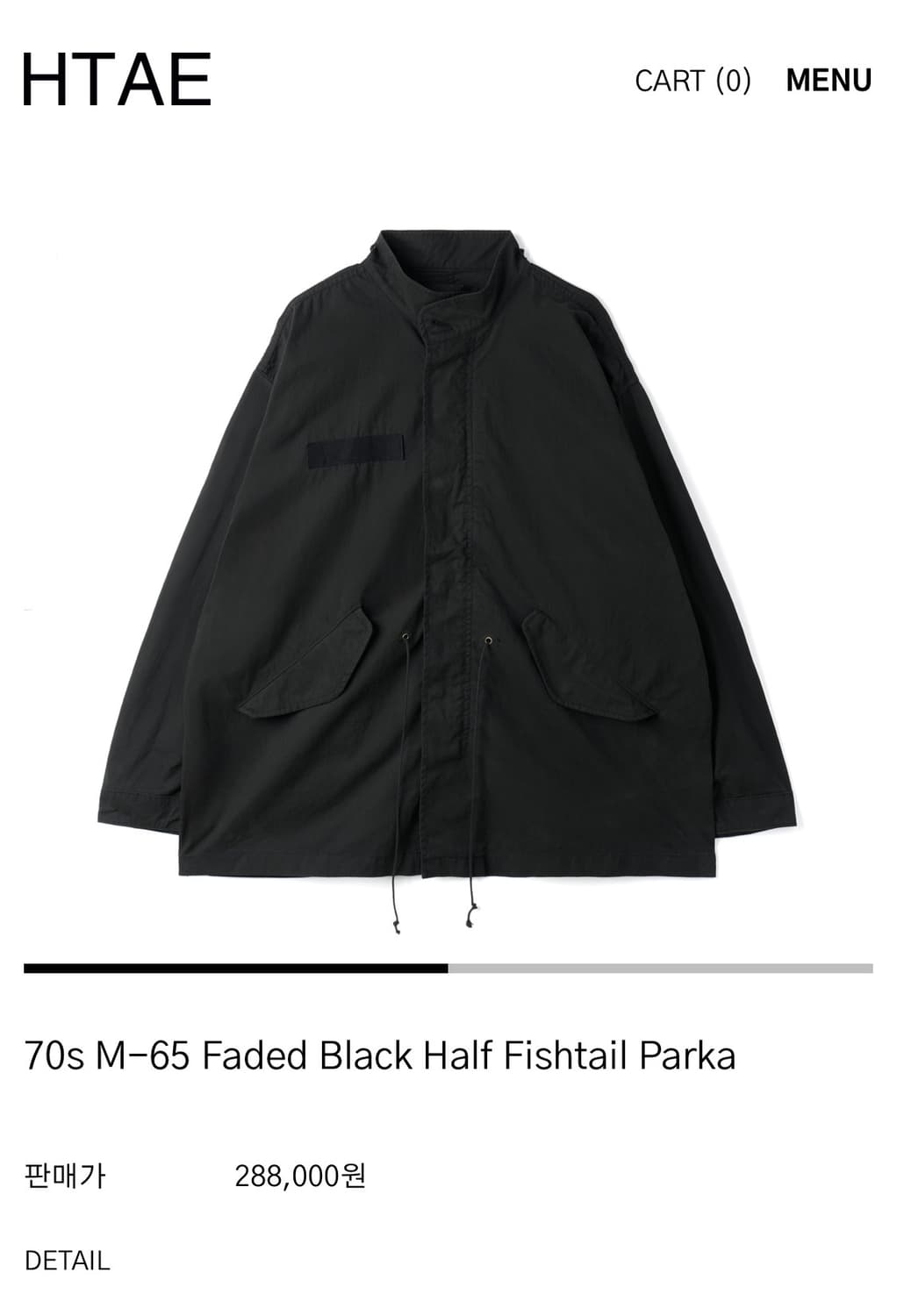 HTAE M-65 Faded Black 구해요 상품이미지1