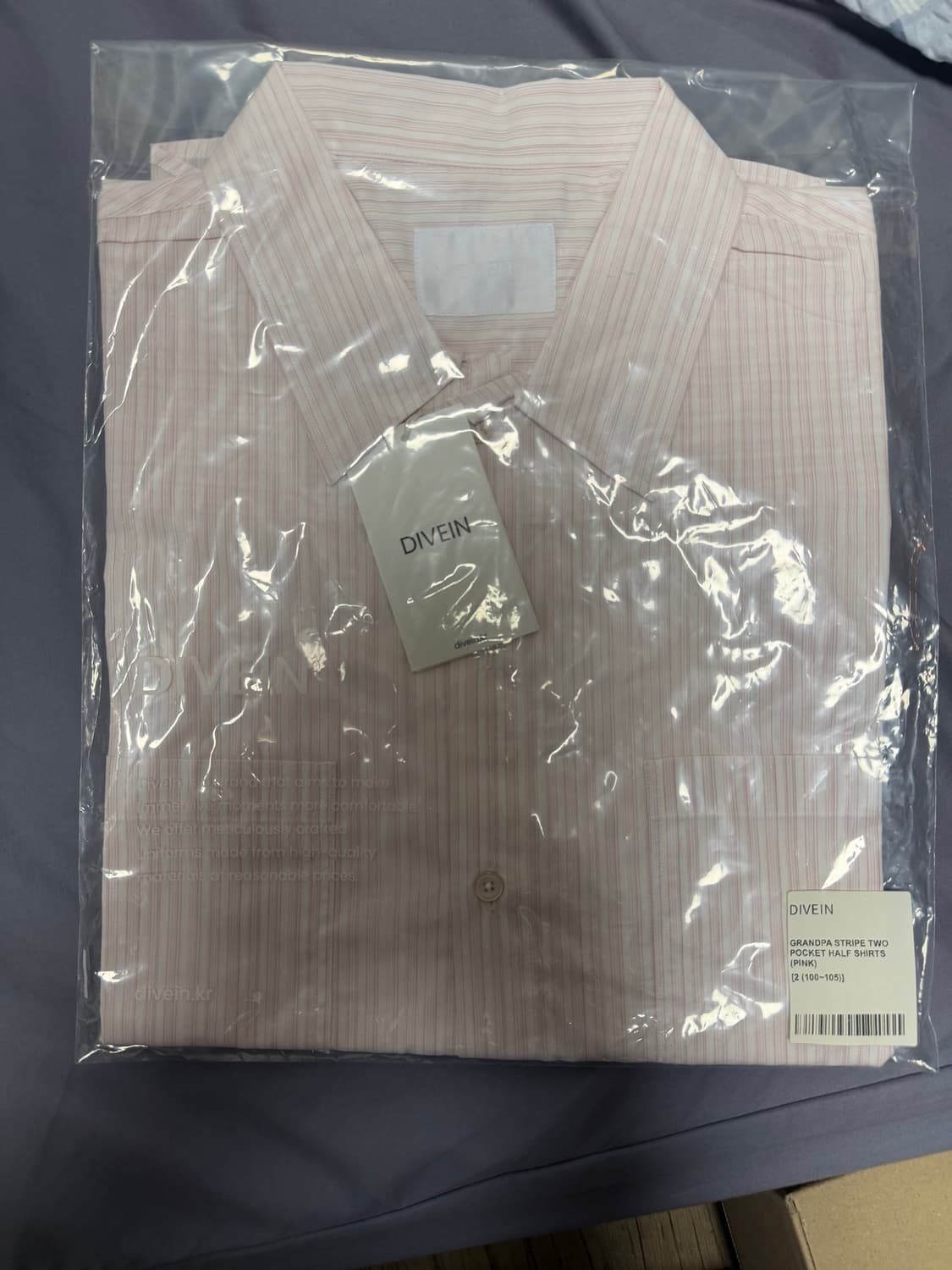 다이브인 GRANDPA STRIPE TWO POCKET 반팔셔츠 상품이미지2