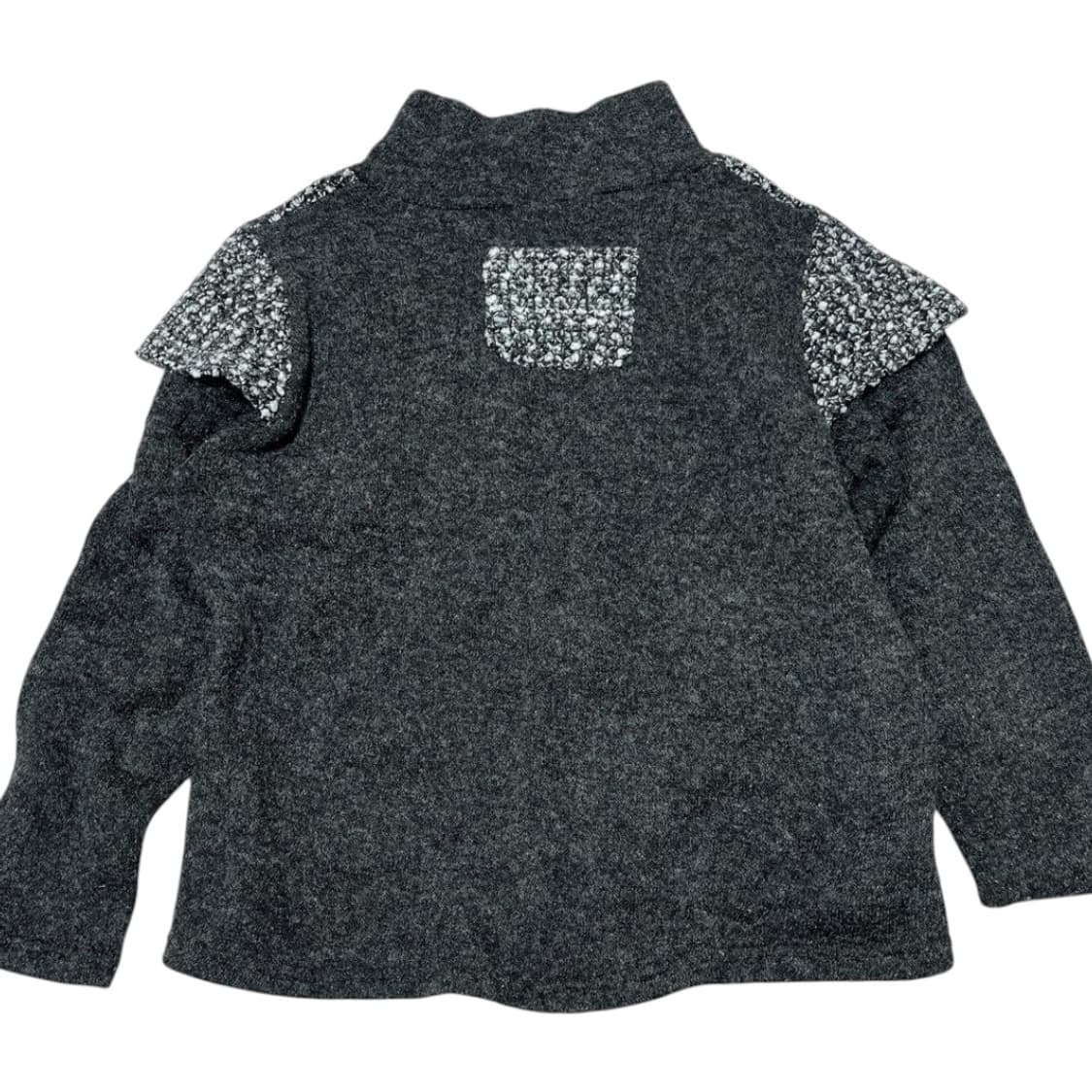 빈티지 패치워크 포켓 버튼 디테일 레이어드 니트 상품이미지2