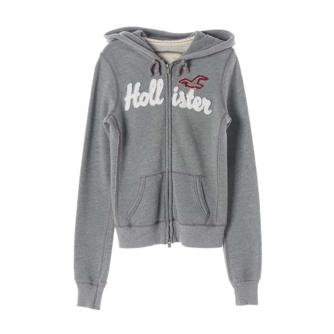 홀리스터 시그니처 스펠아웃 자수 후드집업 그레이 S 상품이미지1