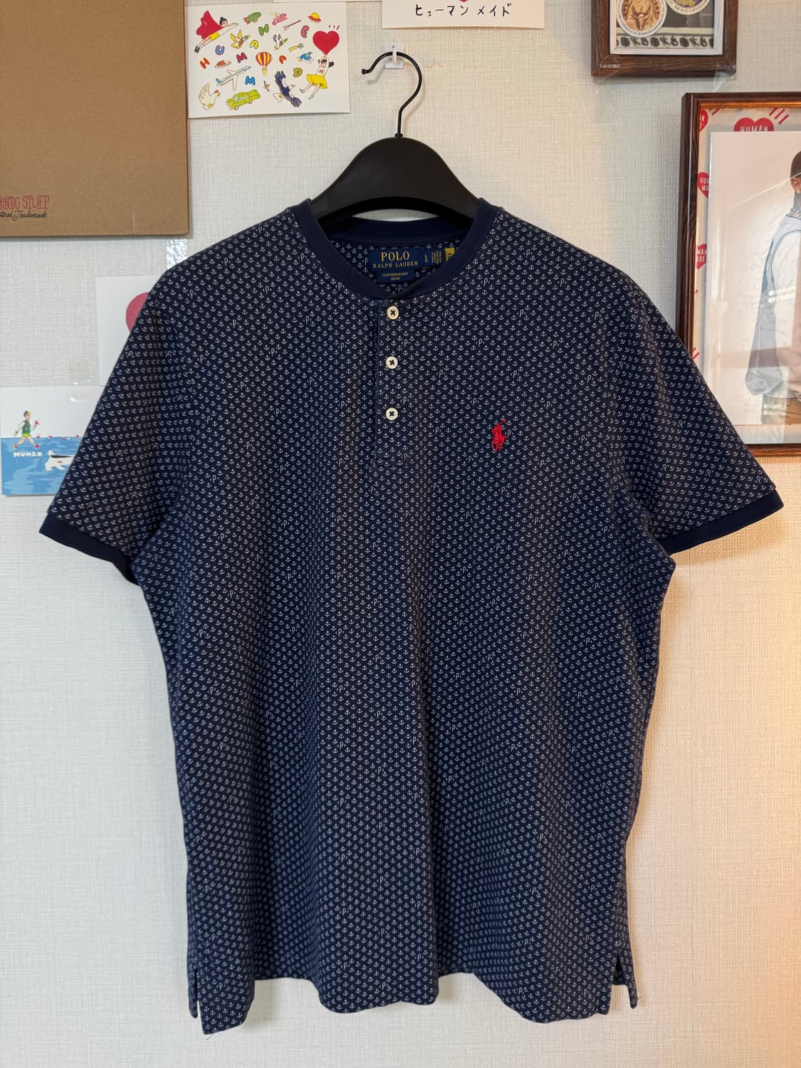 [L]폴로 랄프로렌 앵커패턴 핸리넥 매쉬 반팔티셔츠 상품이미지1