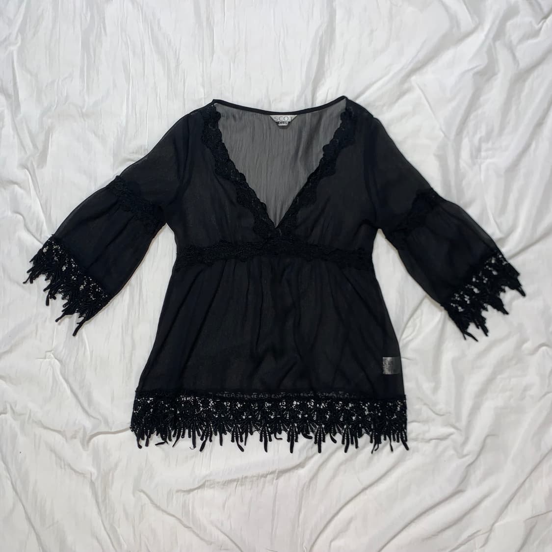 Scot club  see-through blouse 상품이미지1