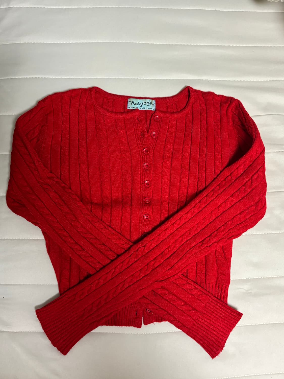 페일제이드 트위스트 가디건 레드 상품이미지2