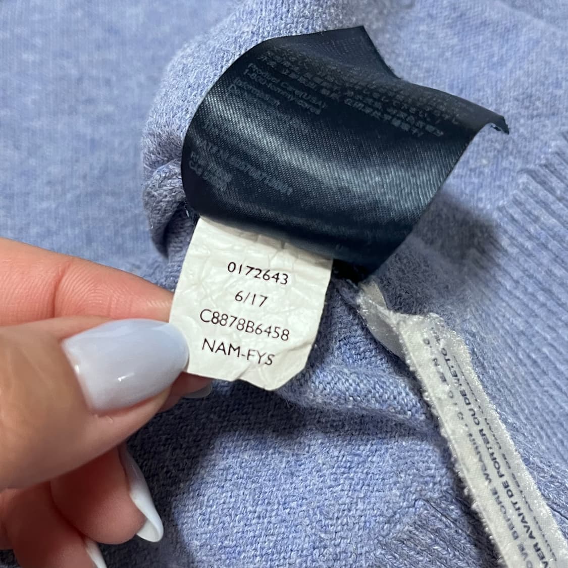 [정품] 타미 연보라 or 소라 브이넥 피마코튼 니트 [ L ] 상품이미지6