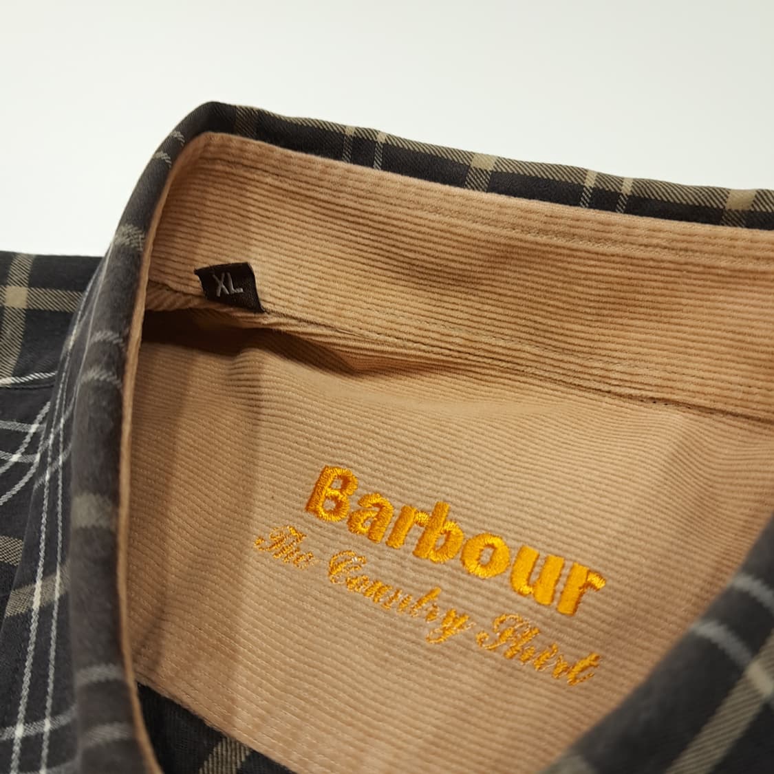 CL408 XL 바버 00s 코튼 클래식 타탄체크 다크브라운 셔츠 남방 상품이미지3