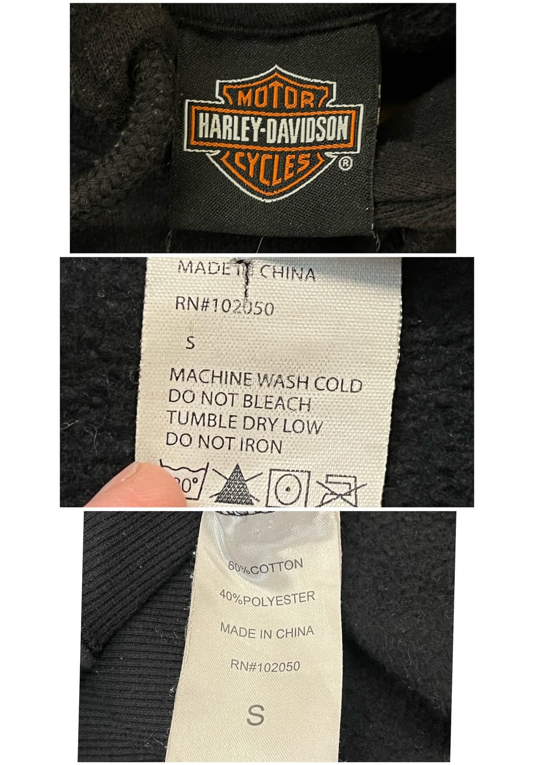 할리데이비슨 프린팅 후드티 블랙 S #csz1752 상품이미지6