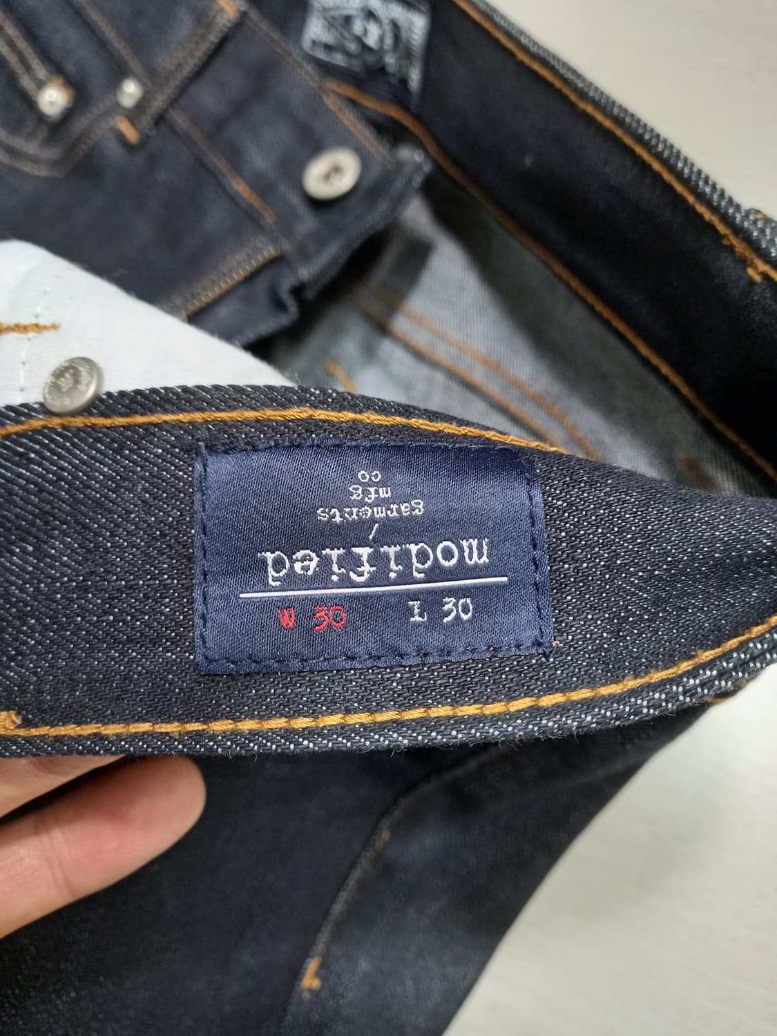 30 새상품 MODIFIED 스판 슬림일자진 블랙 30-214 상품이미지8