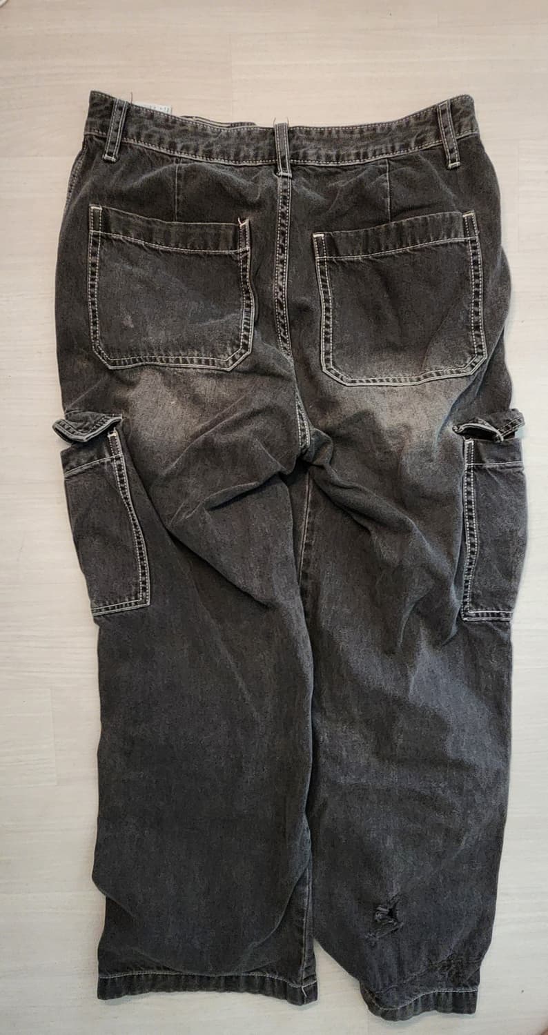 스파오 카고 흑청 워시드 상품이미지2