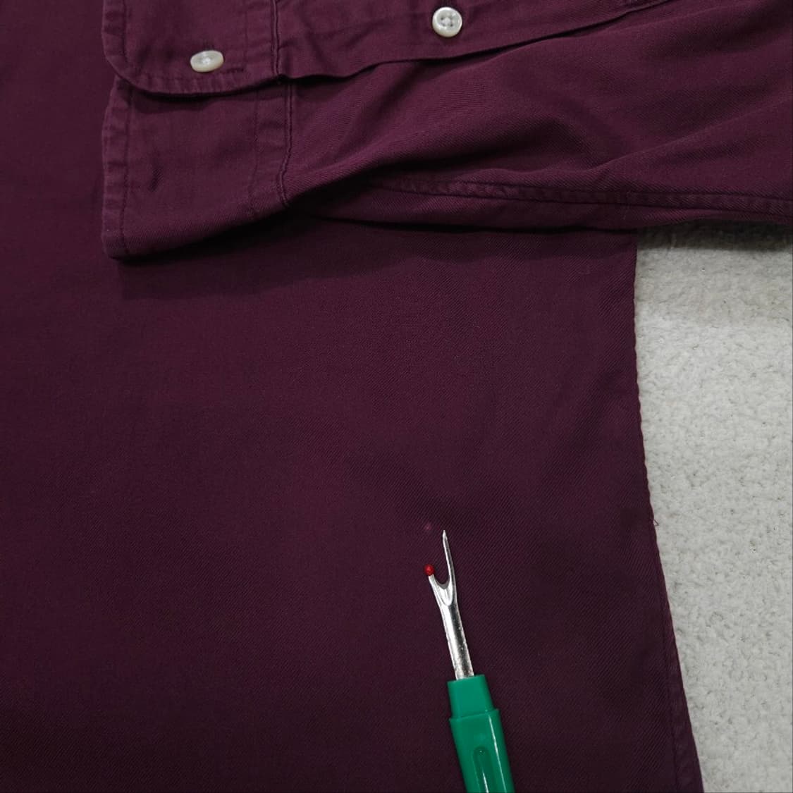 폴로 랄프 로렌 솔리드 셔츠 S 버건디 상품이미지6