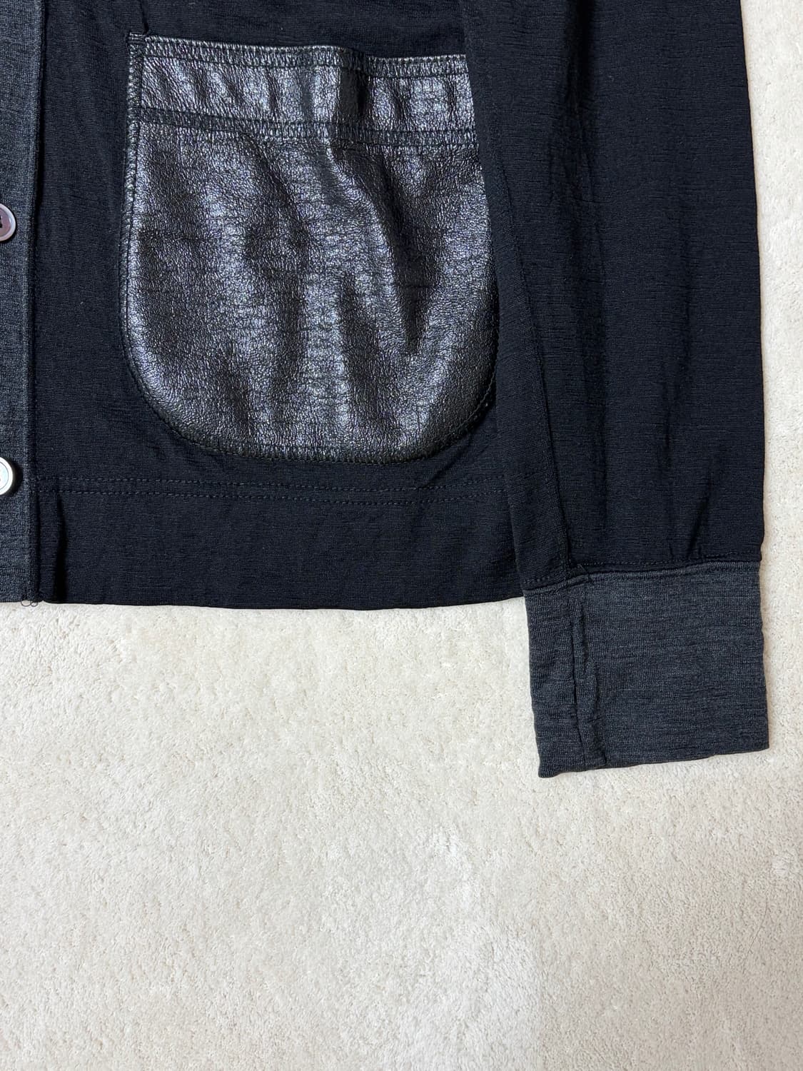 꼼데가르송 옴므 레더포켓 가디건  상품이미지3