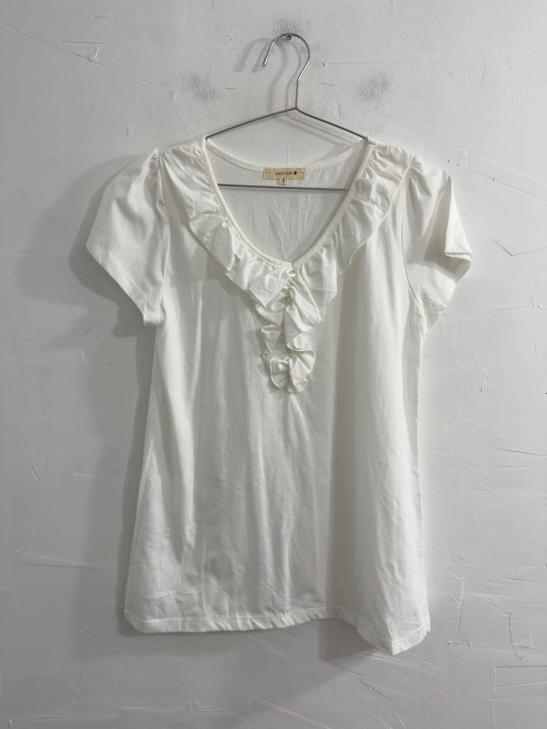 any fam white frill top 상품이미지2