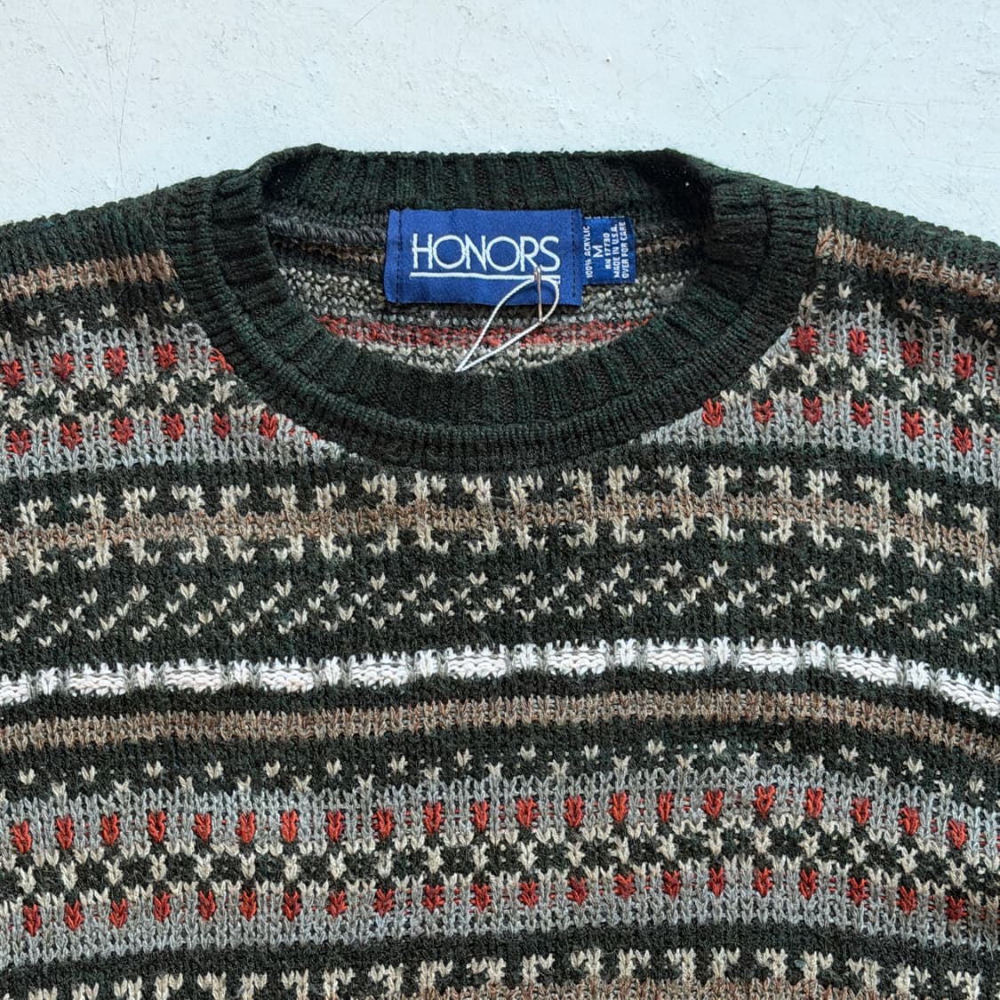 딥그린 페어아일 패턴 스웨터니트 상품이미지4