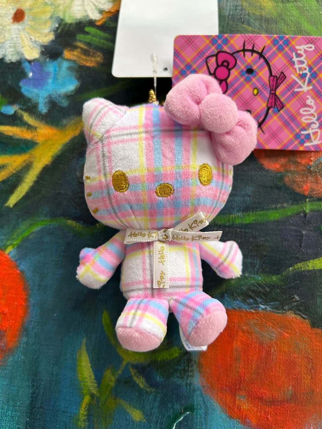 HELLO KITTY KEYRING 헬로 키티 체크무늬 키링 상품이미지1