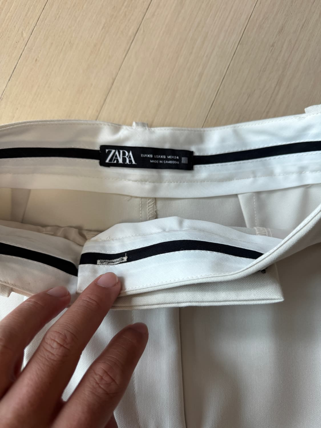 자라 ZARA 베이지 와이드 슬랙스 팬츠 XS사이즈 상품이미지3