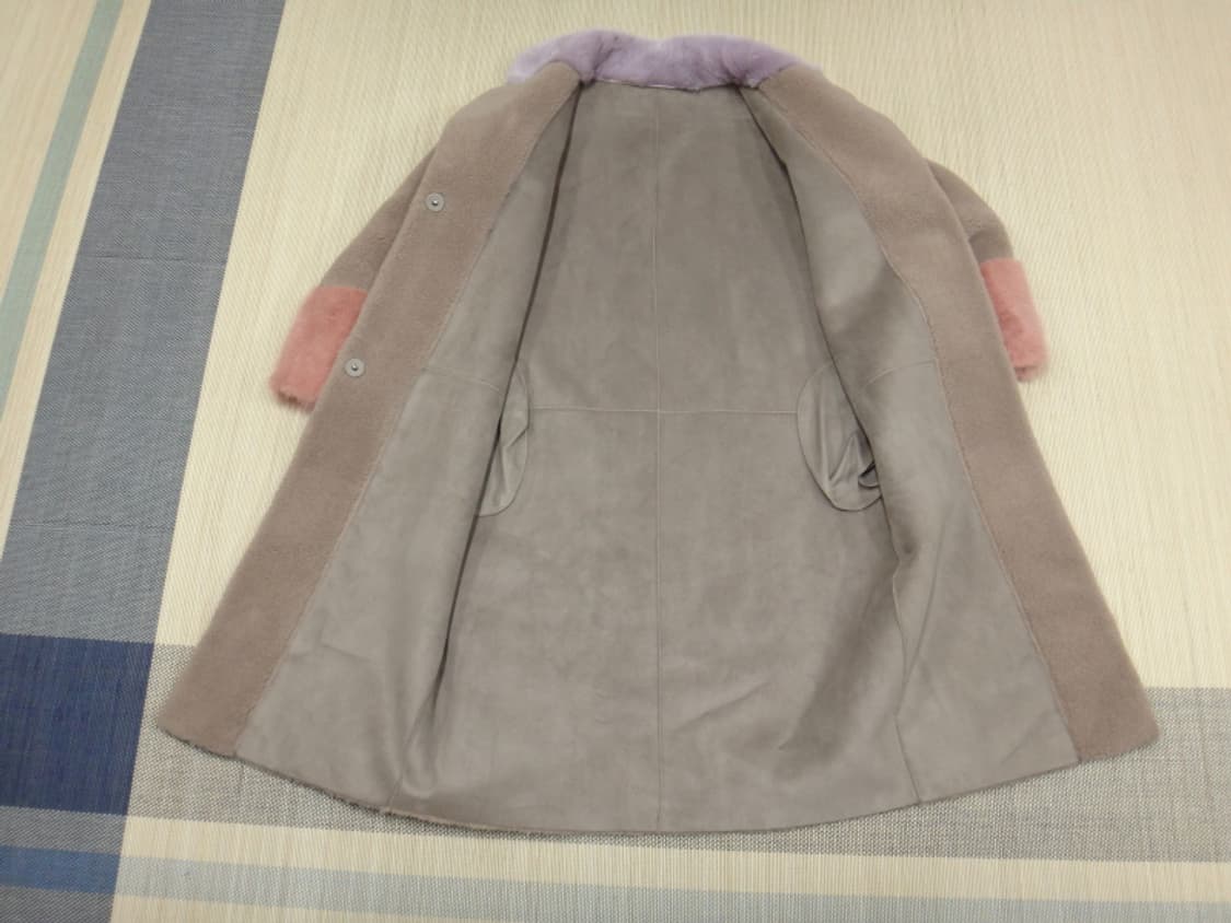 (L/77) 라삐아프 밍크배색 부클 울 코트 상품이미지8