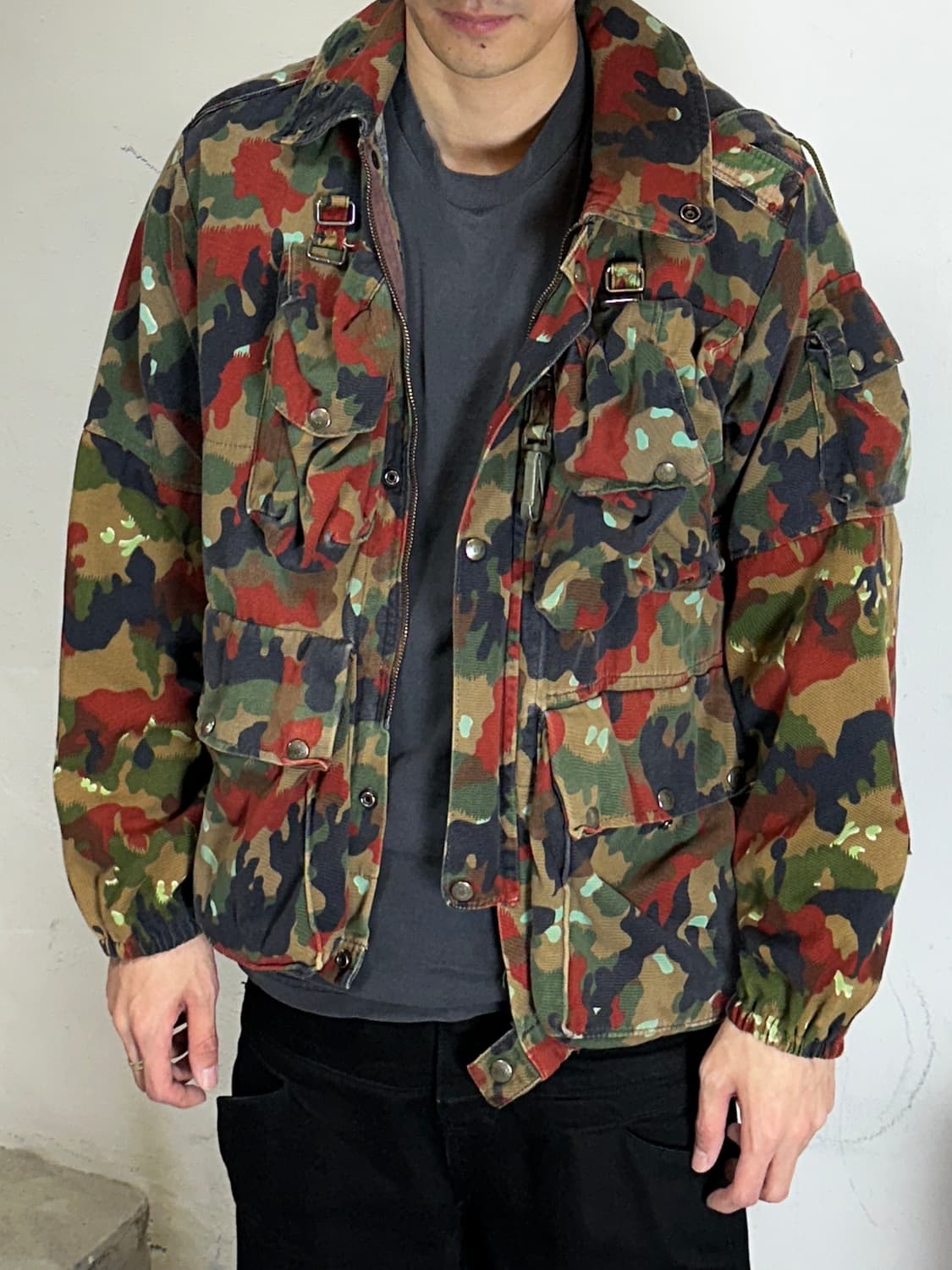 90's 스위스 밀리터리 카모 필드 자켓 M65 파카 상품이미지9