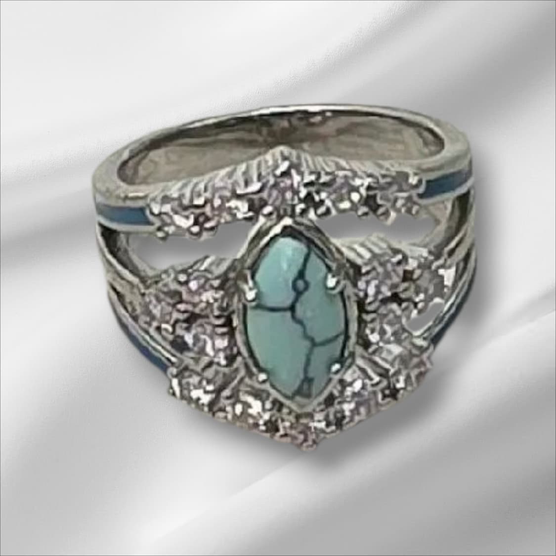 터키석실버톤 반지 14호ㅡ착샷첨부 상품이미지2