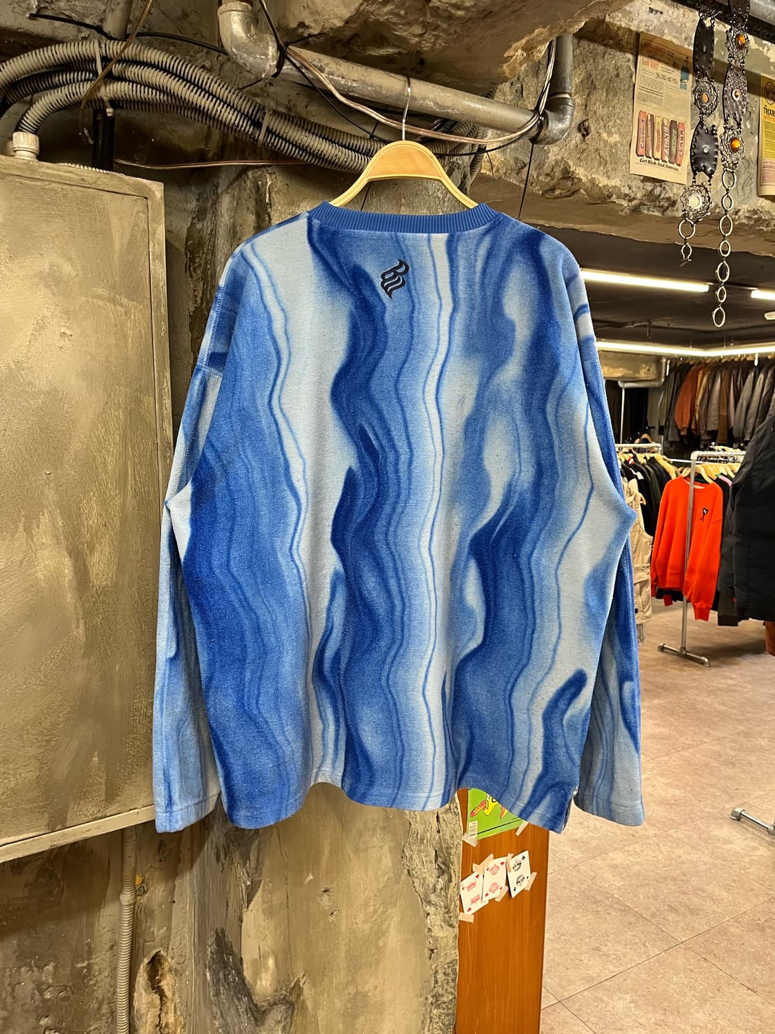 로카웨어 90s 오버사이즈 플리스 맨투맨 블루 XL #csz2347 상품이미지2