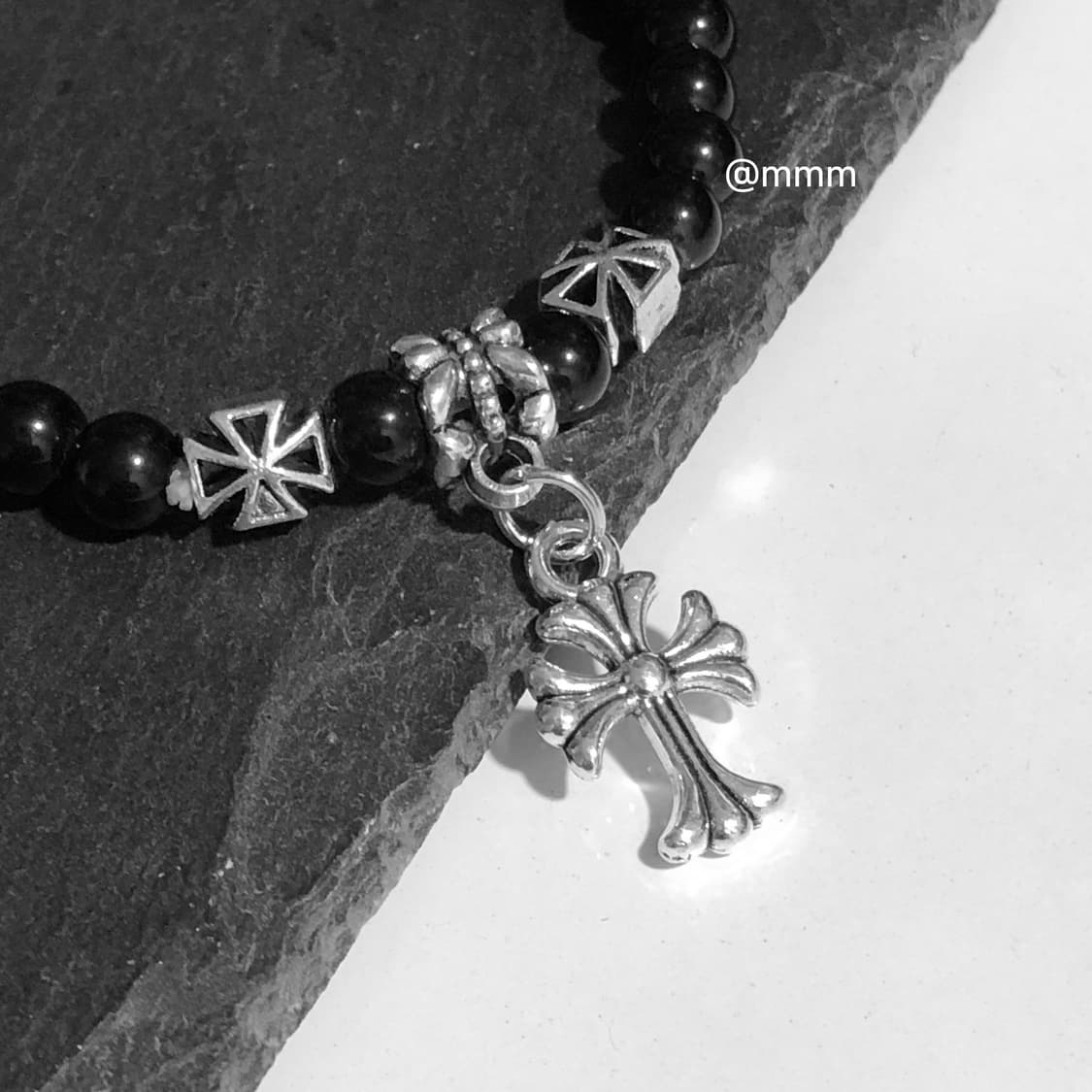 (Unisex) 크로스 스톤볼 팔찌2 상품이미지3