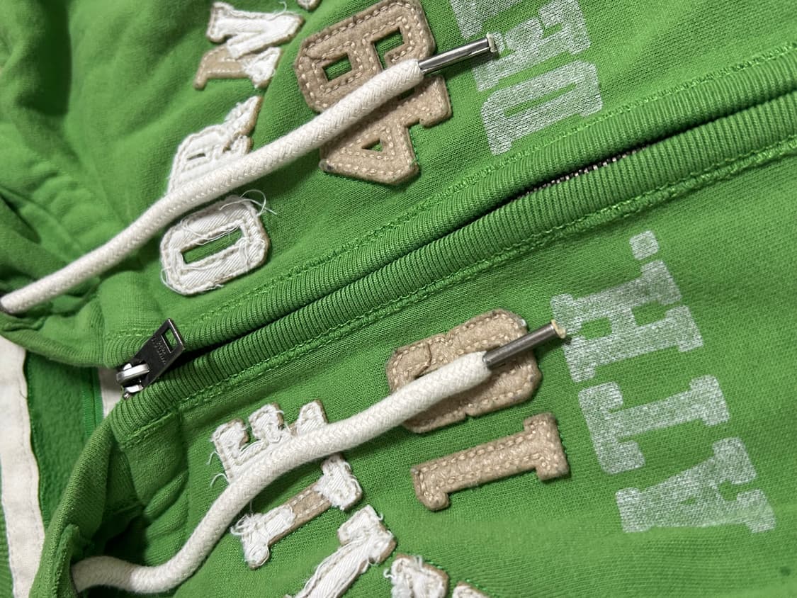 [유일매물] 후아유 그린 데미지 후드집업 연두색 상품이미지2