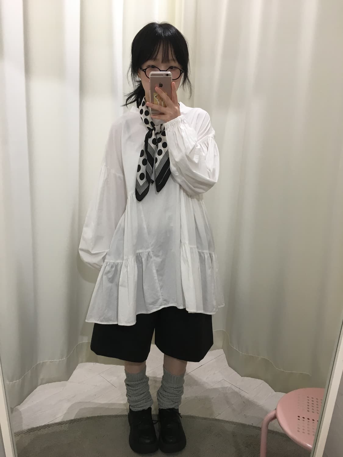 Ruffled Hem Smock Dress 상품이미지1