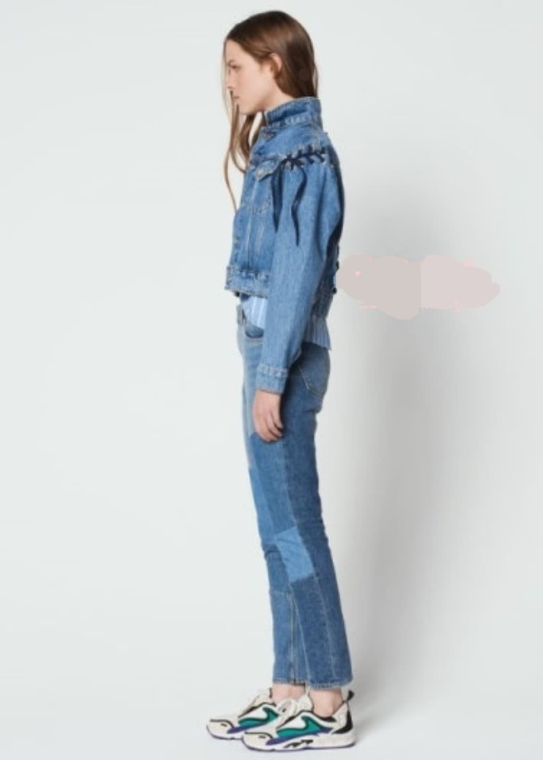 산드로 레이스업 크롭 데님 자켓 상품이미지4