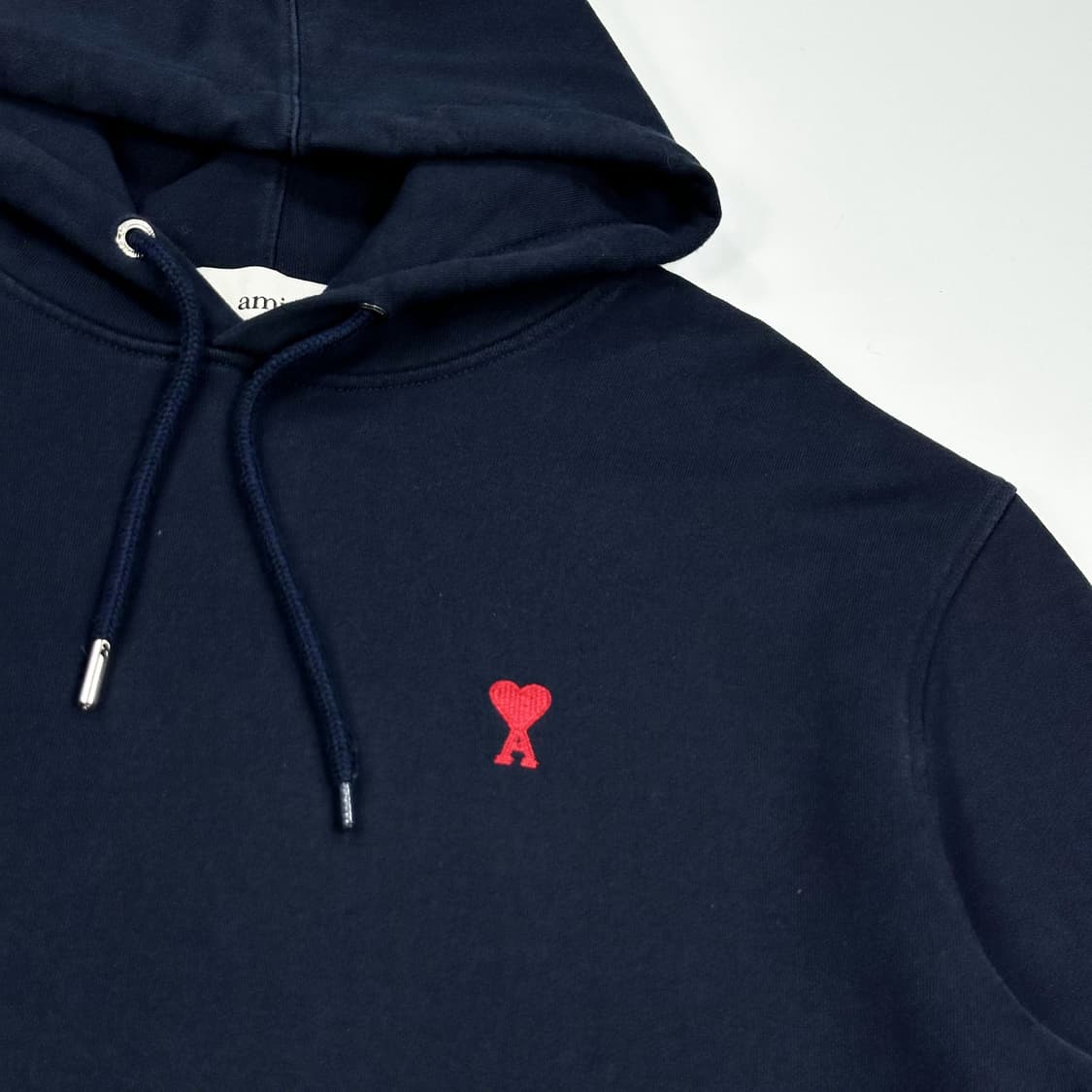 아미 시그니처 스몰 하트 로고 네이비 후드티 (M) 상품이미지3