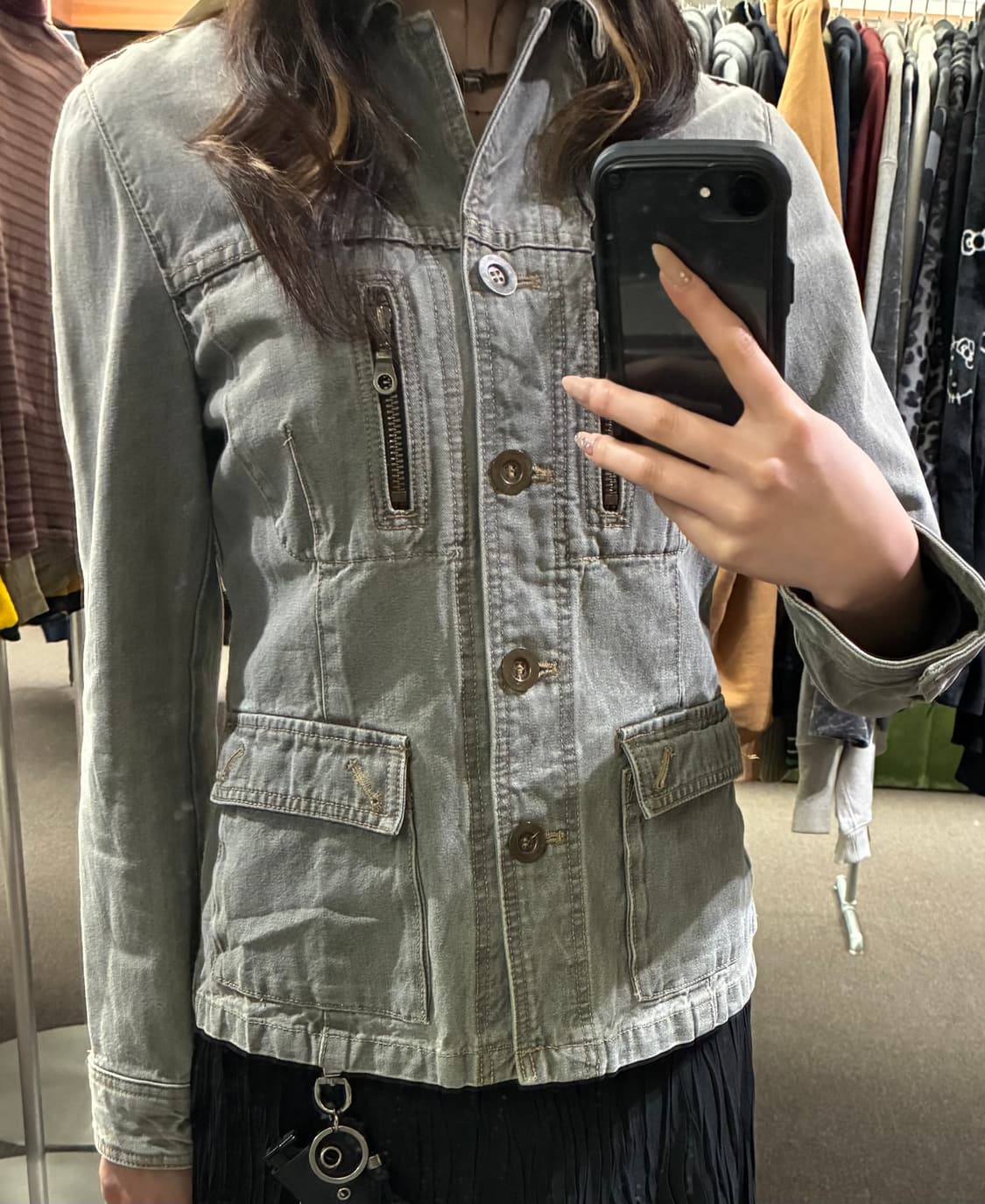 L)Comme Ca Ism 빈티지 여성 지퍼 디테일 데님자켓 상품이미지1