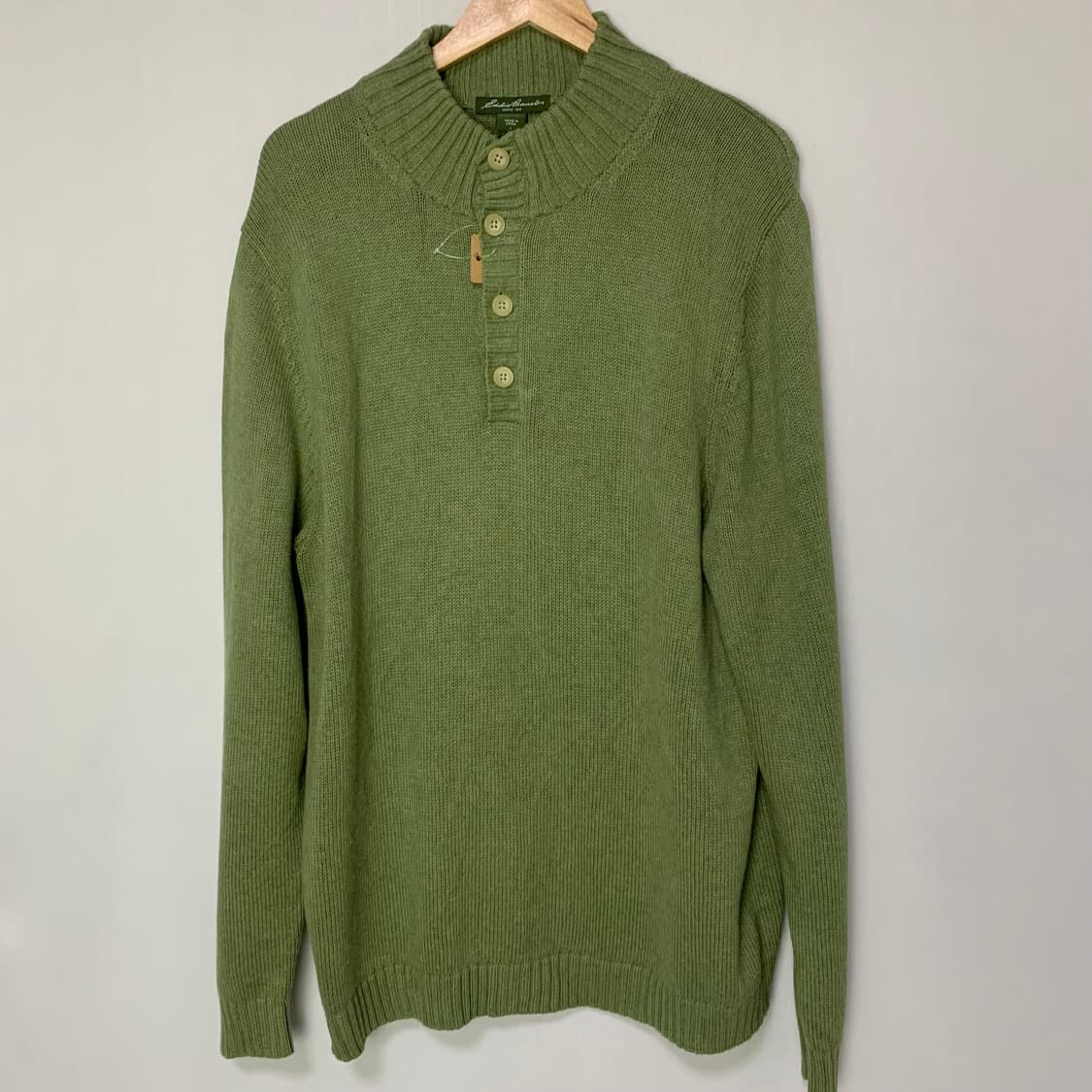 에디바우어 그린 버튼 반집업 니트 남자 빈티지 L 상품이미지2