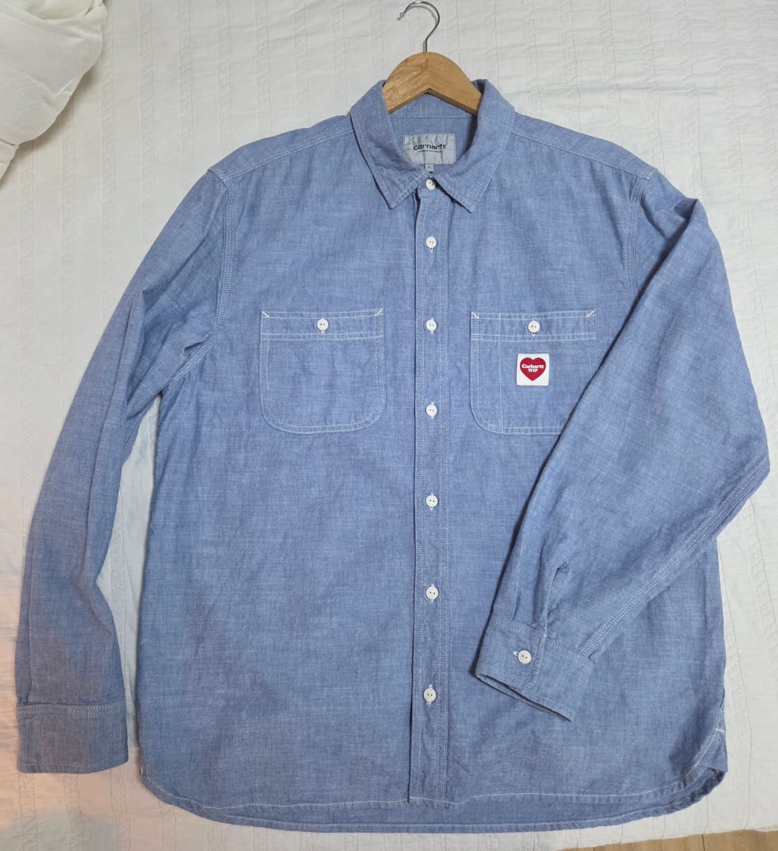 [L] 칼하트윕 클링크 하트 셔츠 블리치 린스드 상품이미지2