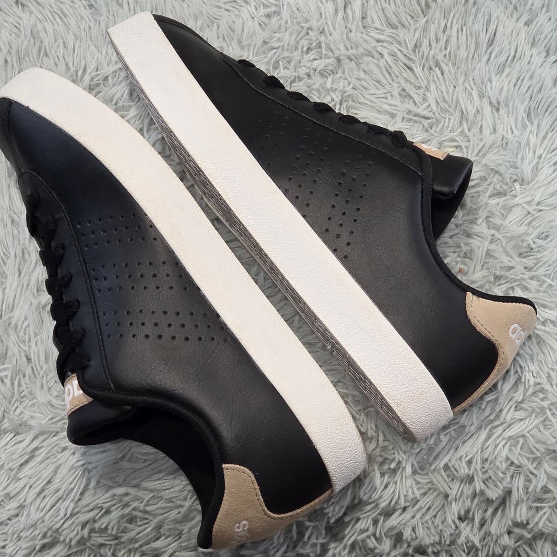 2q-3:아디다스 코트베이스 블랙 베이지 (250mm)-상태굿 상품이미지8