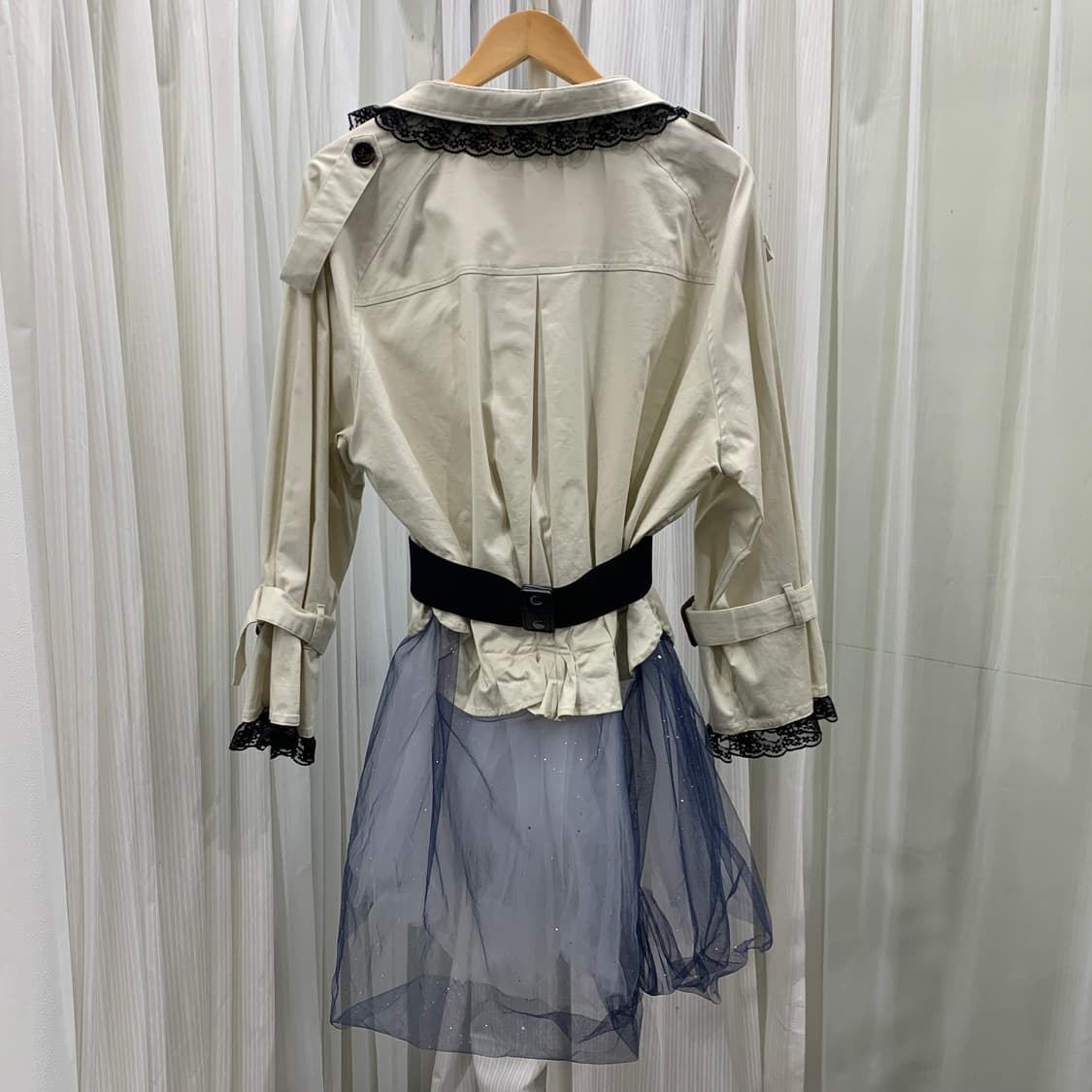 일본 빈티지 &.NOSTALGIA 튈스커트 일체형 트렌치 코트 1708 상품이미지2