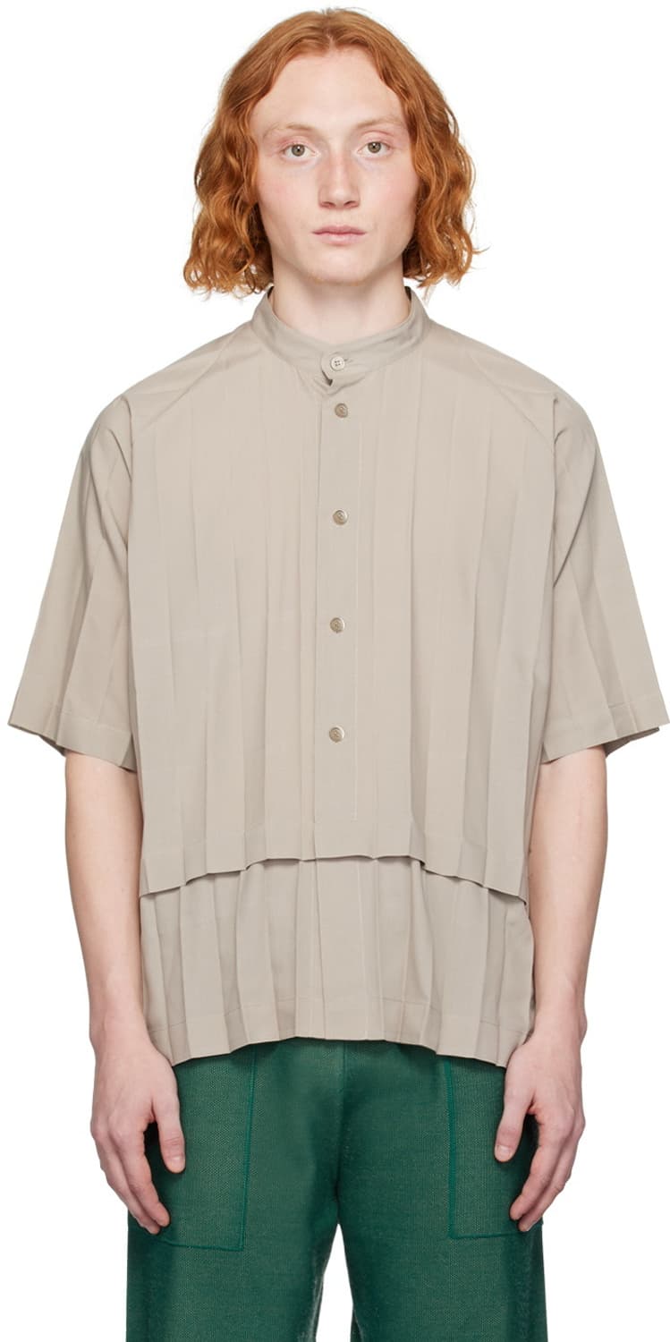 옴므 플리세 이세이미야케 베이지 엣지 셔츠 상품이미지1