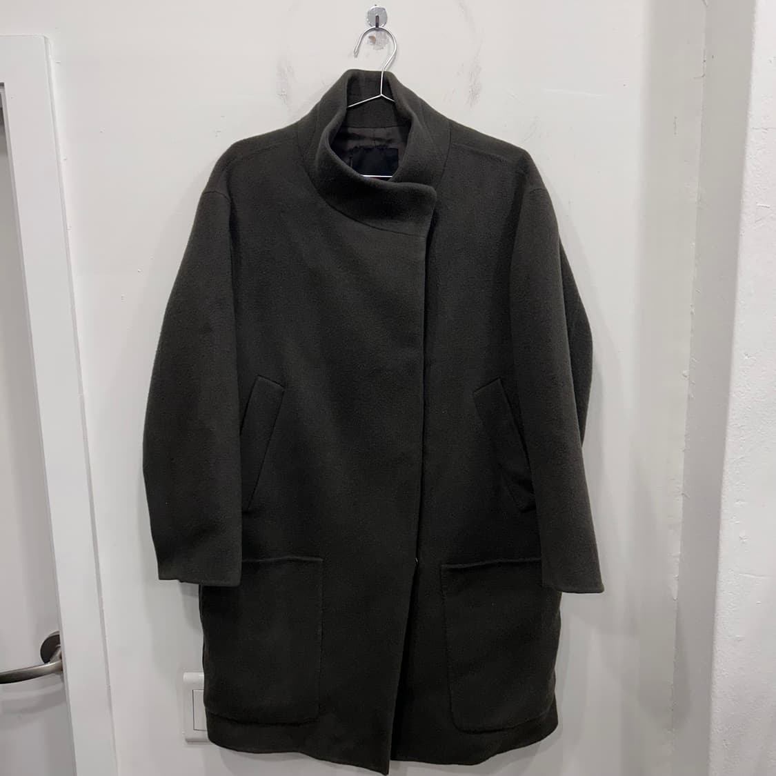 발렌시아 울 앙고라 히든스냅버튼 롱코트 상품이미지2