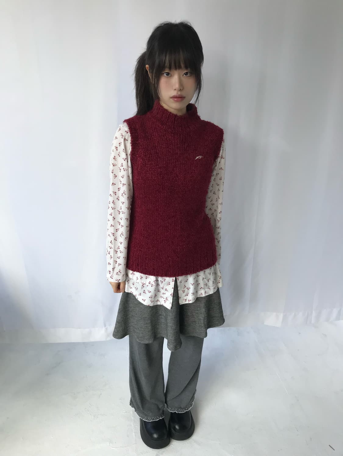 레드 니트 베스트 상품이미지1