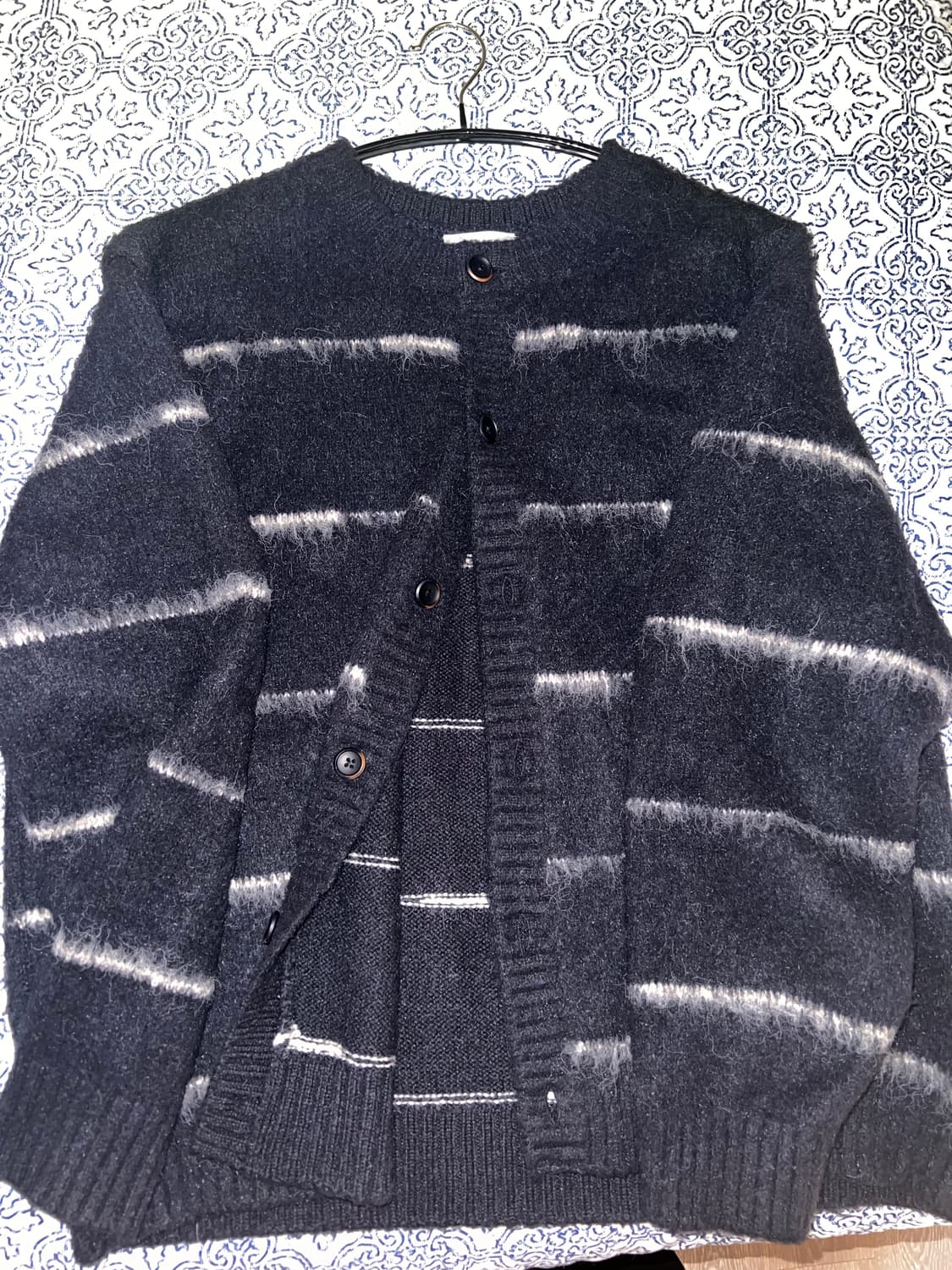 [5size] 벨리에 브러쉬드 탐 가디건 -네이비 스트라이프 xl 상품이미지3