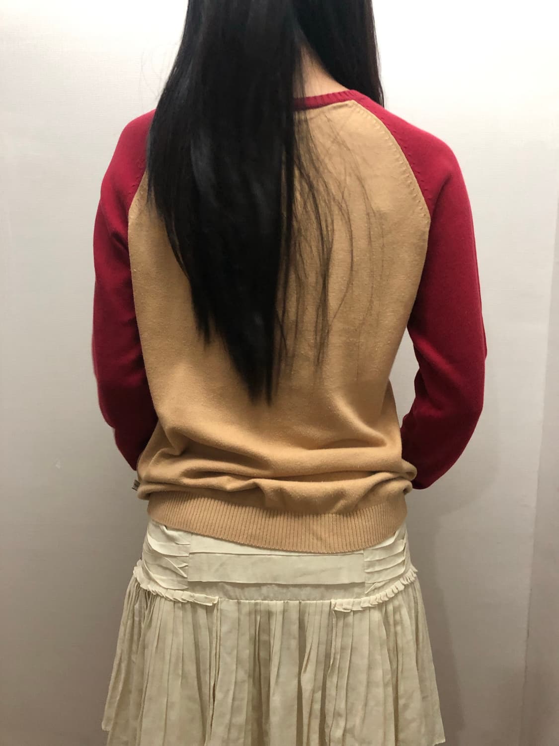 빈티지 베이지 앤 레드 니트 상품이미지7