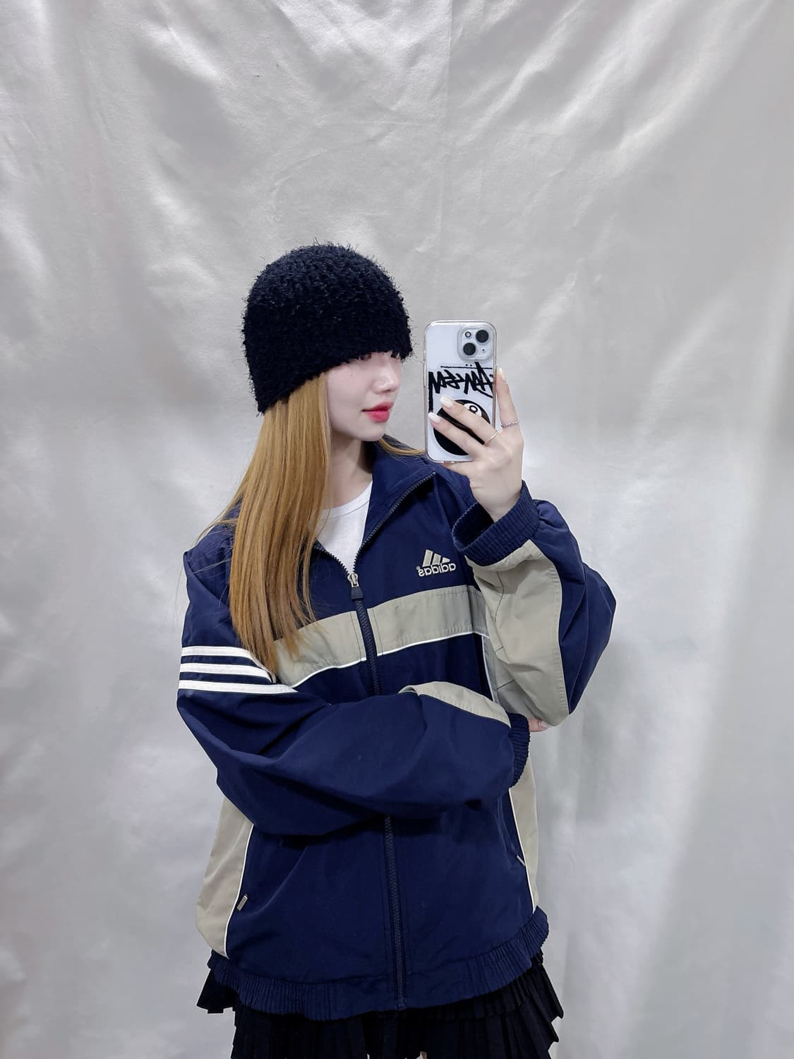 아디다스 90‘s 배색 네이비 바람막이  상품이미지2
