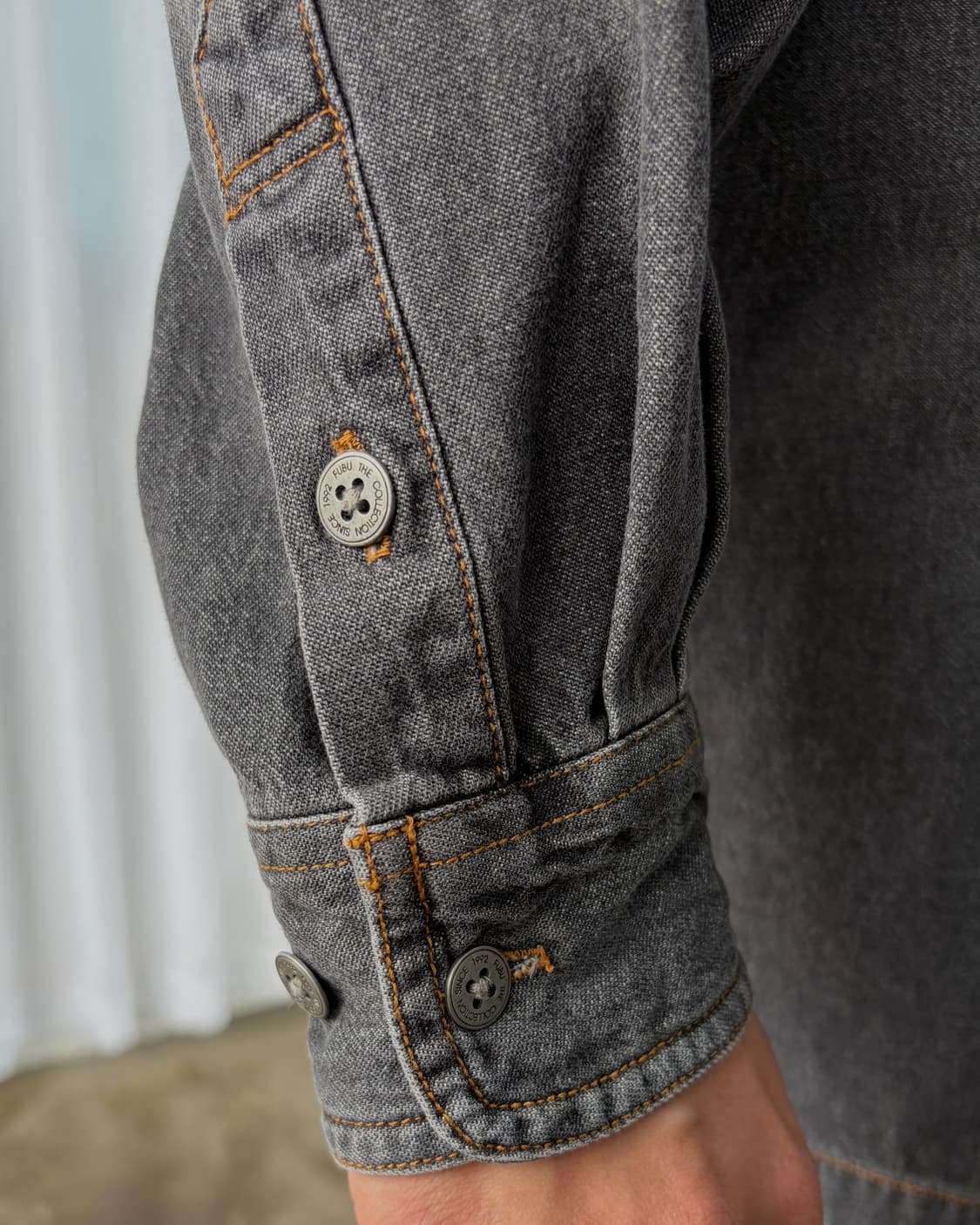 [L-XL]FUBU 후부 올드스쿨 흑청 데님 셔츠 상품이미지8