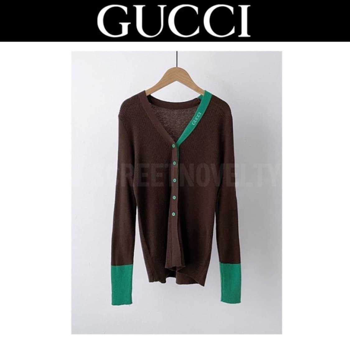구찌 골지 이중배색가디건 상품이미지2