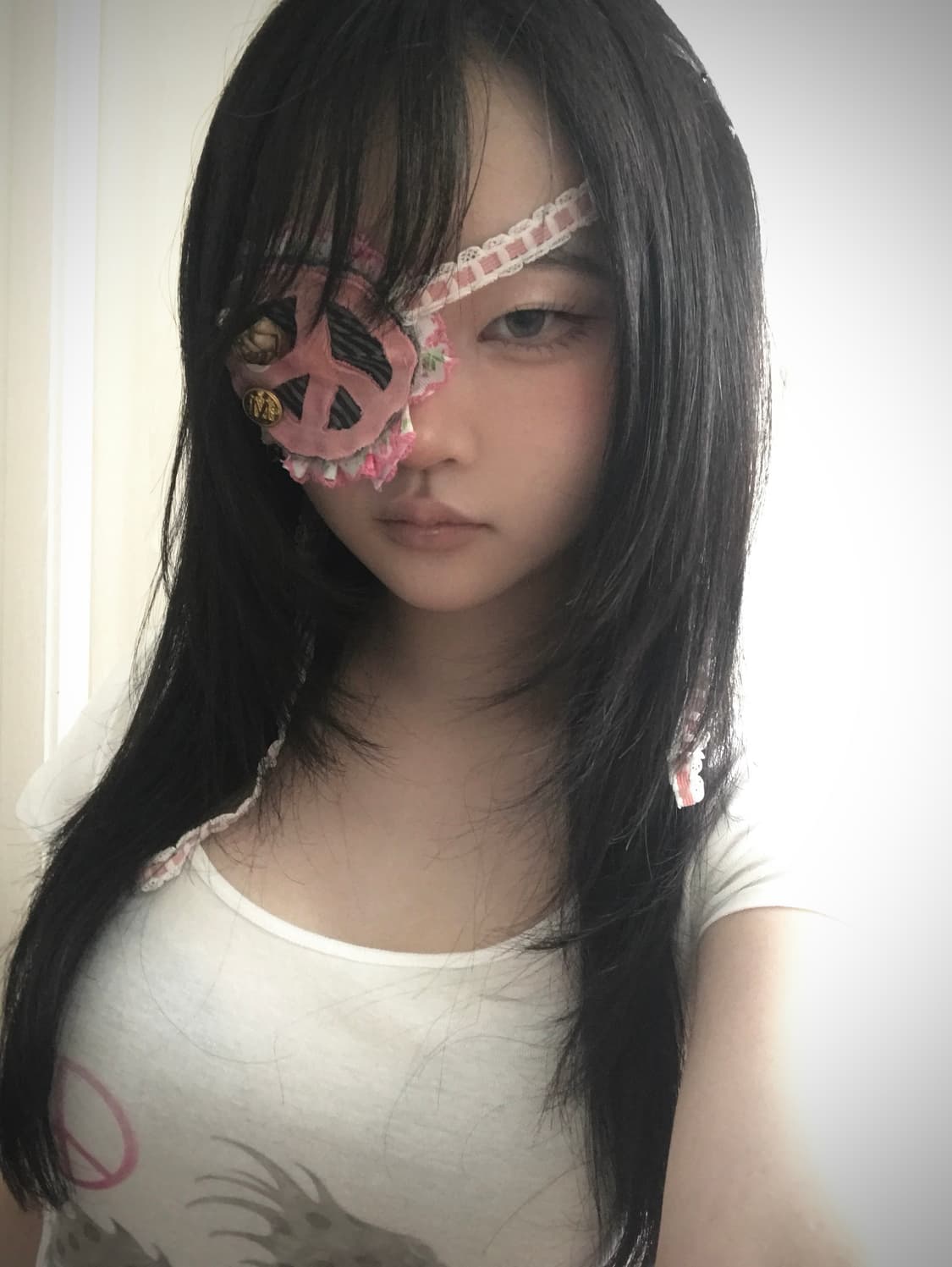 Peace Floral Eye Patch & Necklace 상품이미지1