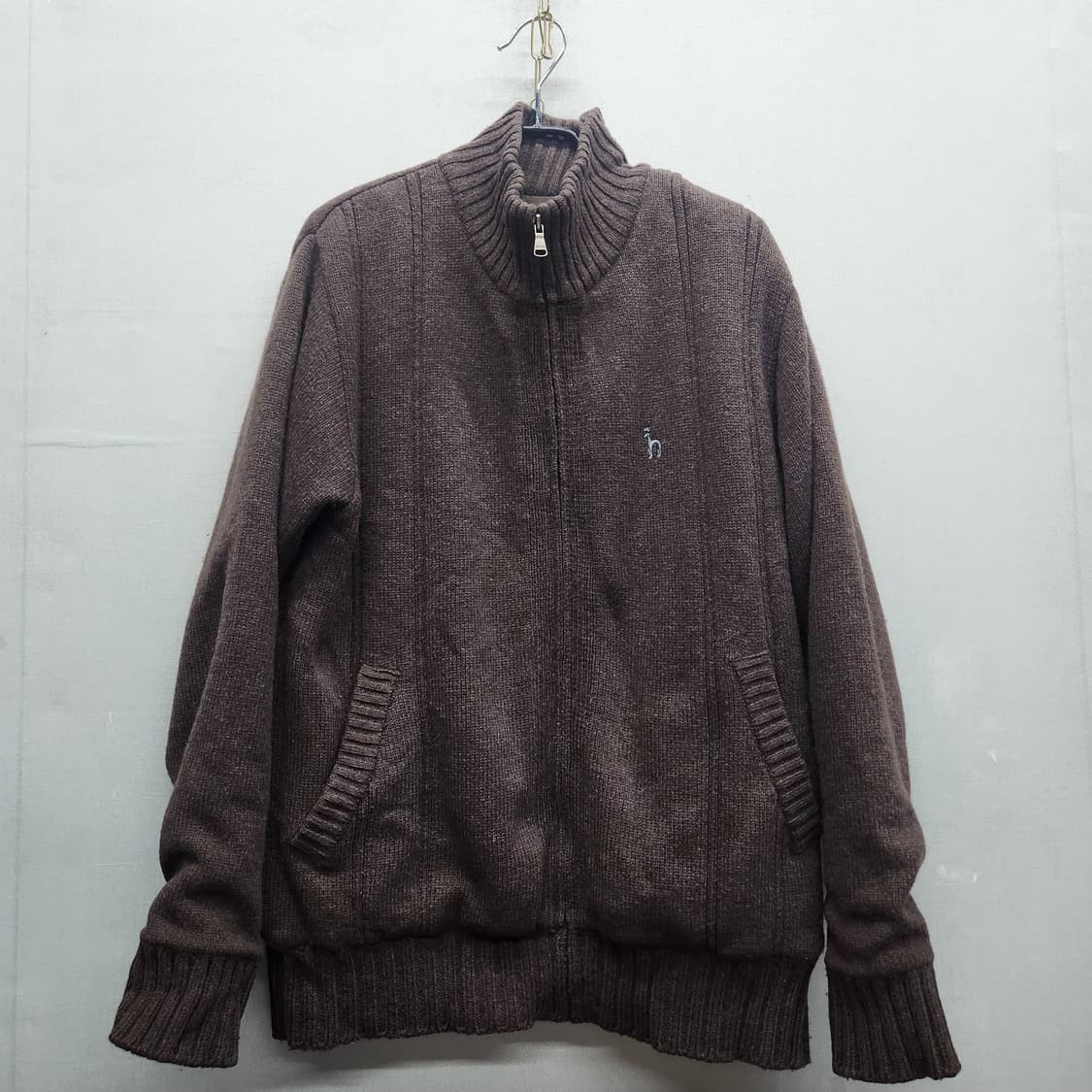 헤지스 로고 풀 니트 집업 XL 상품이미지1