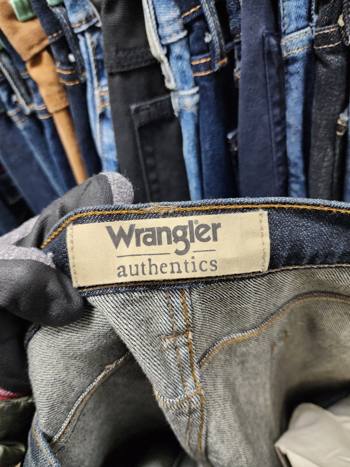 (빅사이즈) 랭글러 어센틱 빈티지 워싱 8부 청바지 상품이미지4