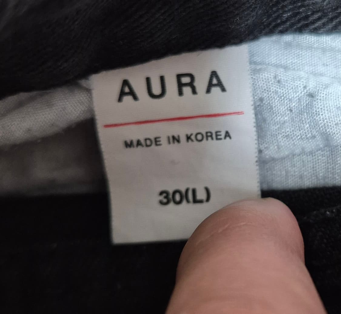 AURA 블랙 데님 와이드팬츠 상품이미지4