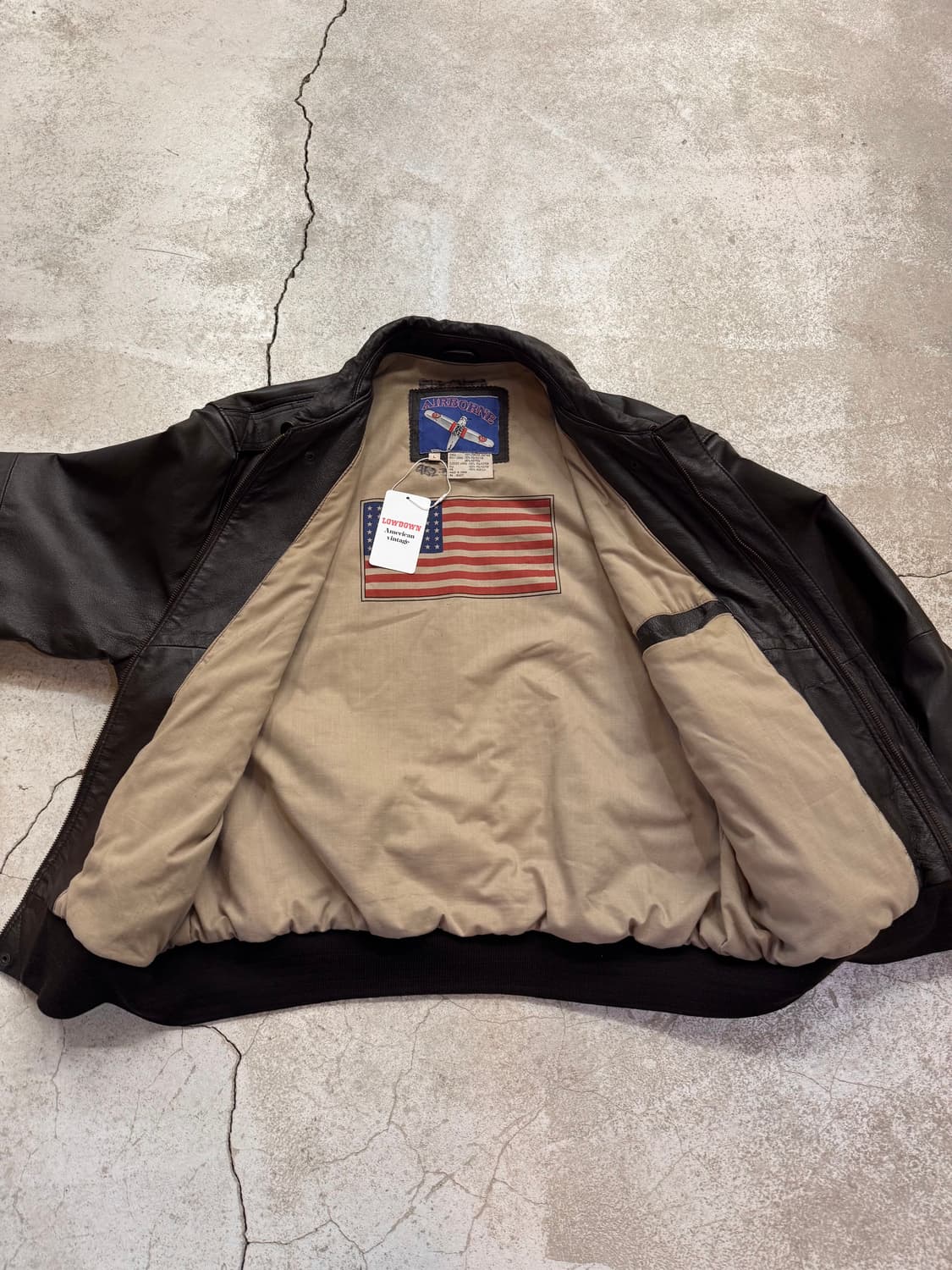 90s 에어본 A2 레더 플라이트 자켓 상품이미지8