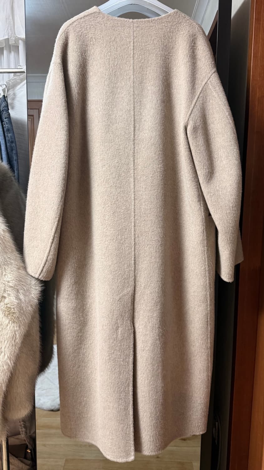 rrace collarless handmade coat(베이지) 상품이미지3