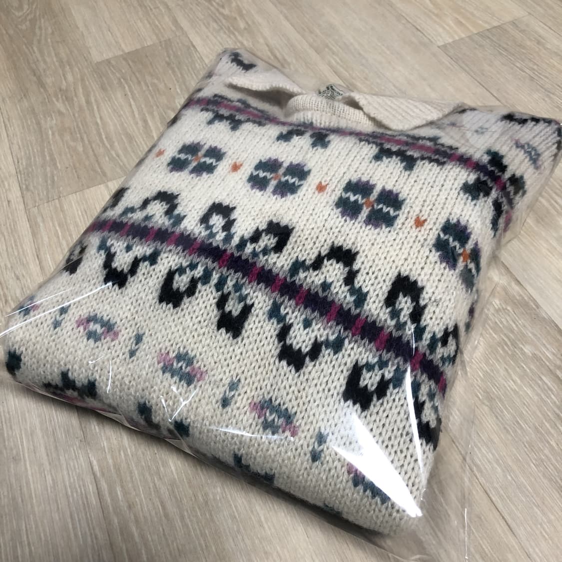 (M) 90's 엘엘빈 L.L BEAN 스코틀랜드 울 노르딕 카라 니트 상품이미지10