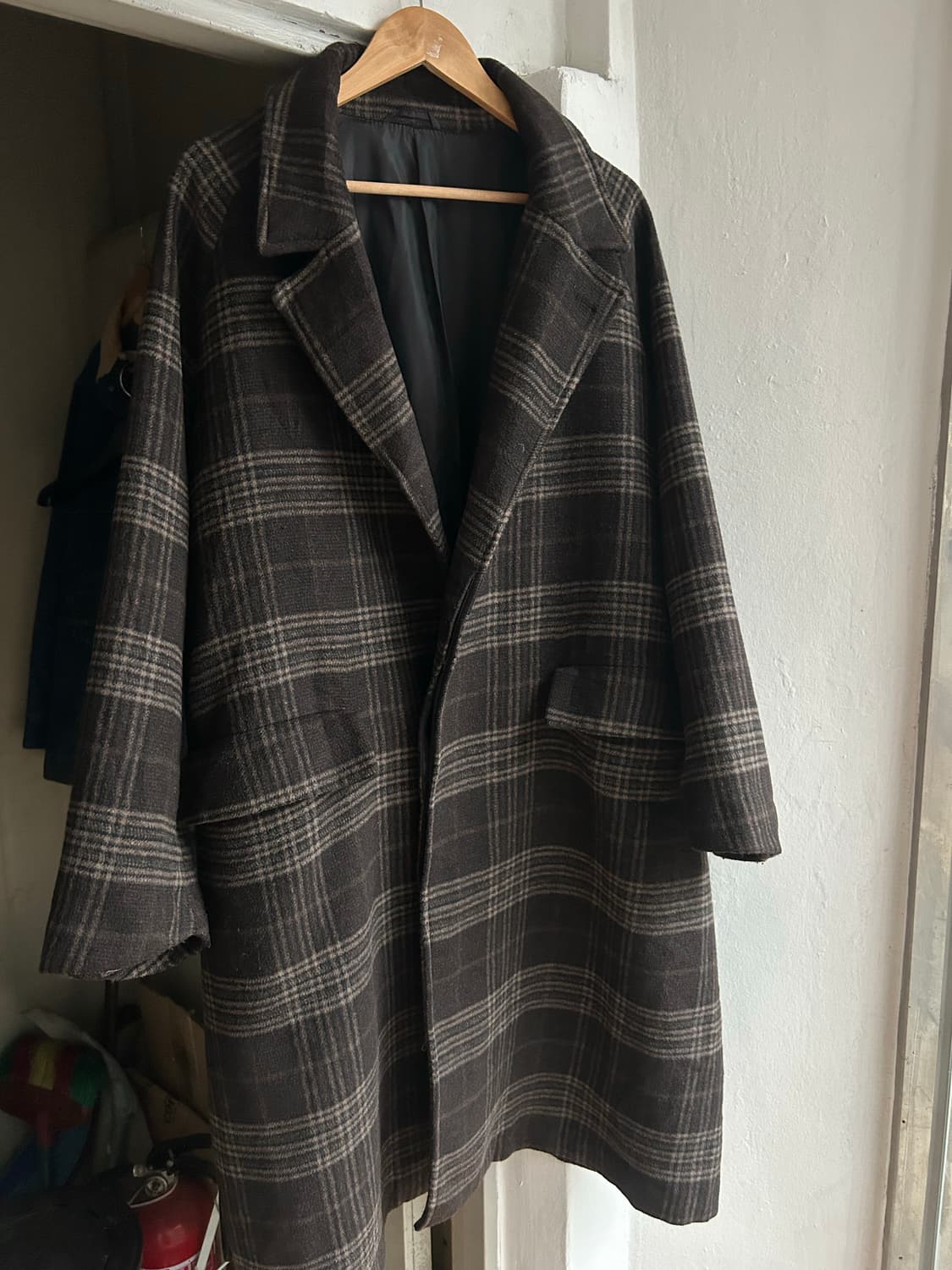 빔즈하트 체크 롱코트 상품이미지4