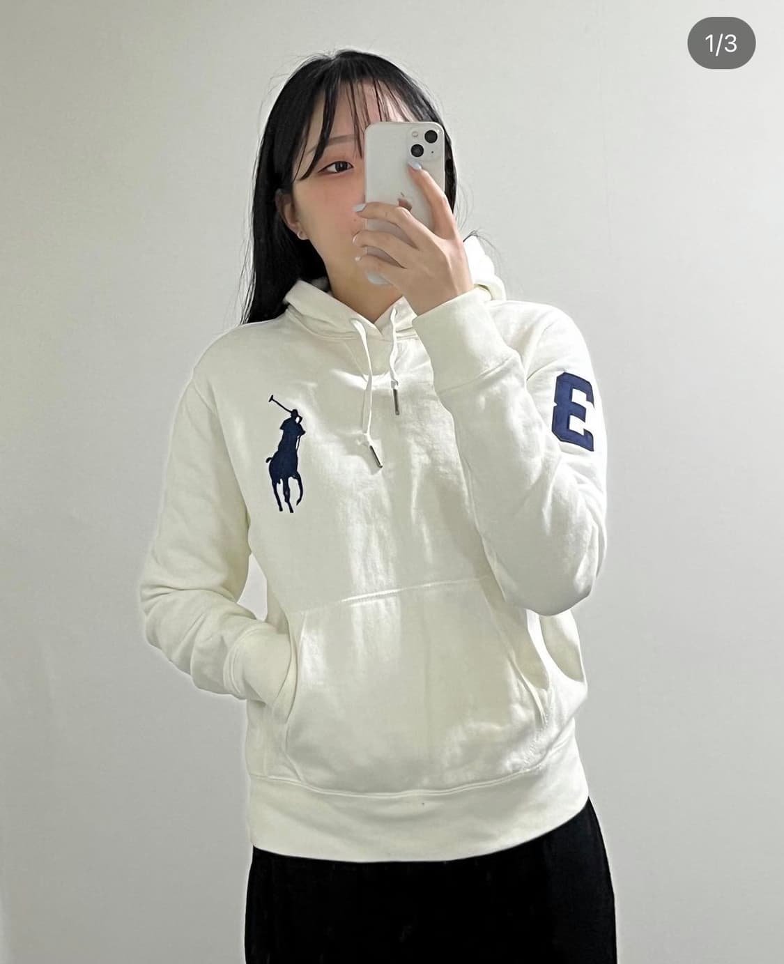 폴로 빅로고 기모 후드티 (여성제품 상품이미지1