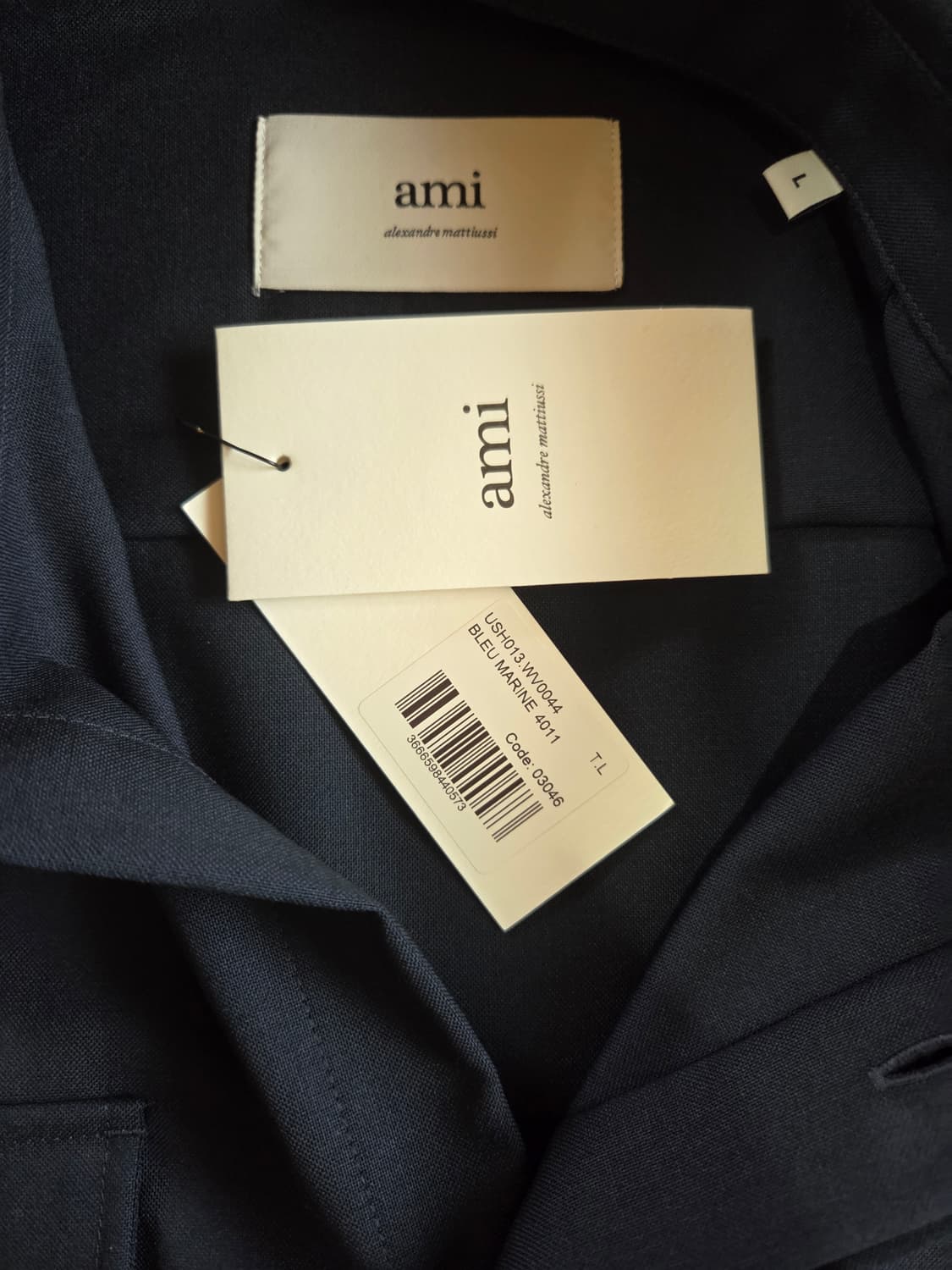 AMI 밀리터리 네이비 셔츠 사이즈L 상품이미지4